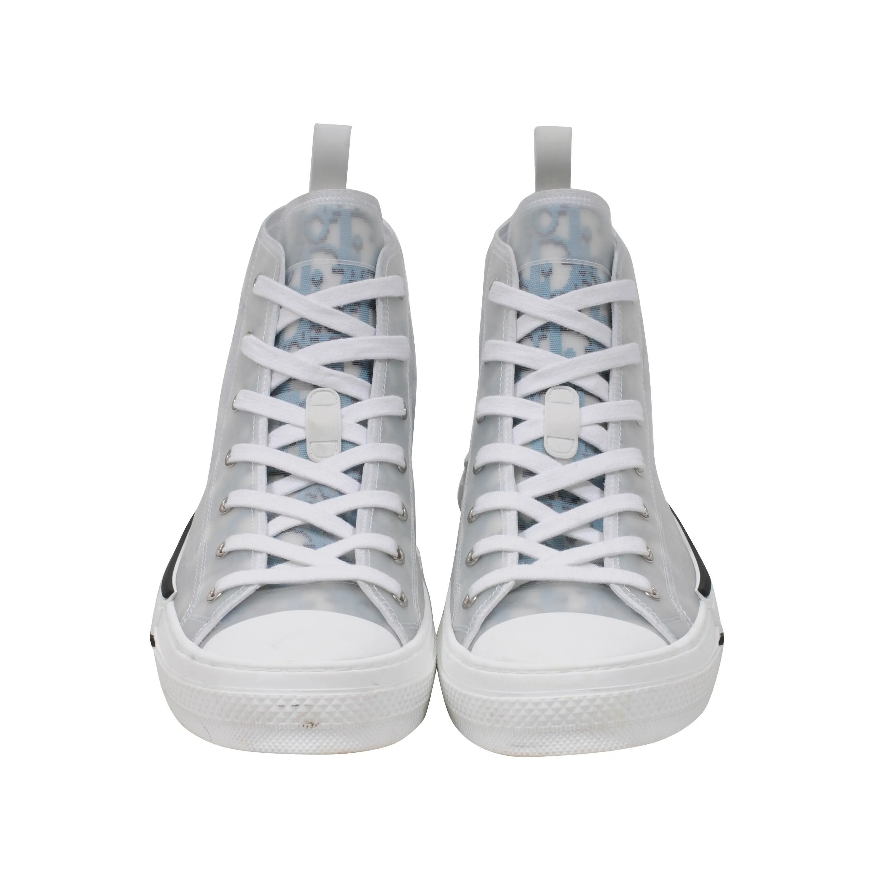 B23 Blue Dior Oblique Pixel Canvas High Top Sneaker