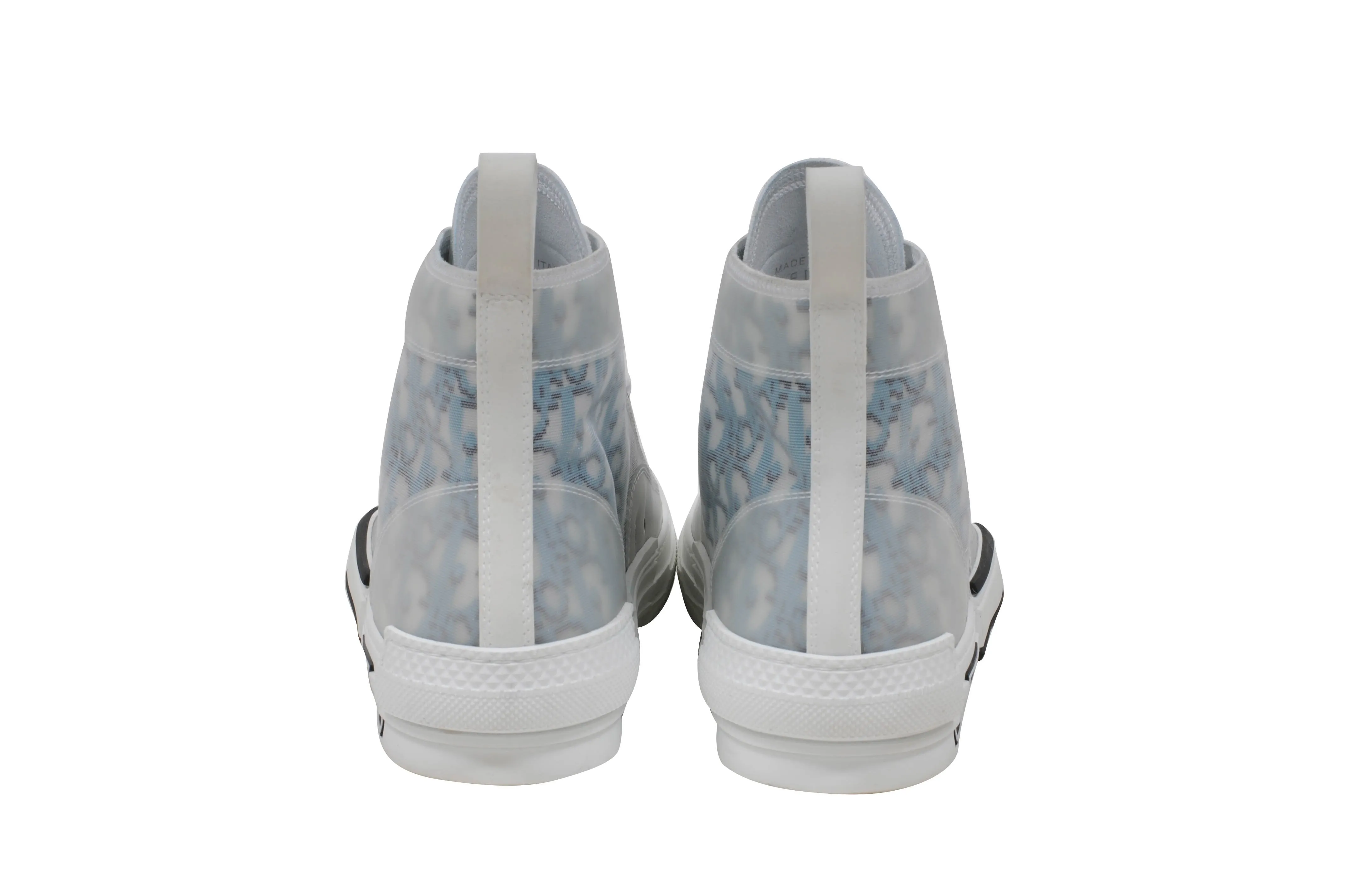 B23 Blue Dior Oblique Pixel Canvas High Top Sneaker