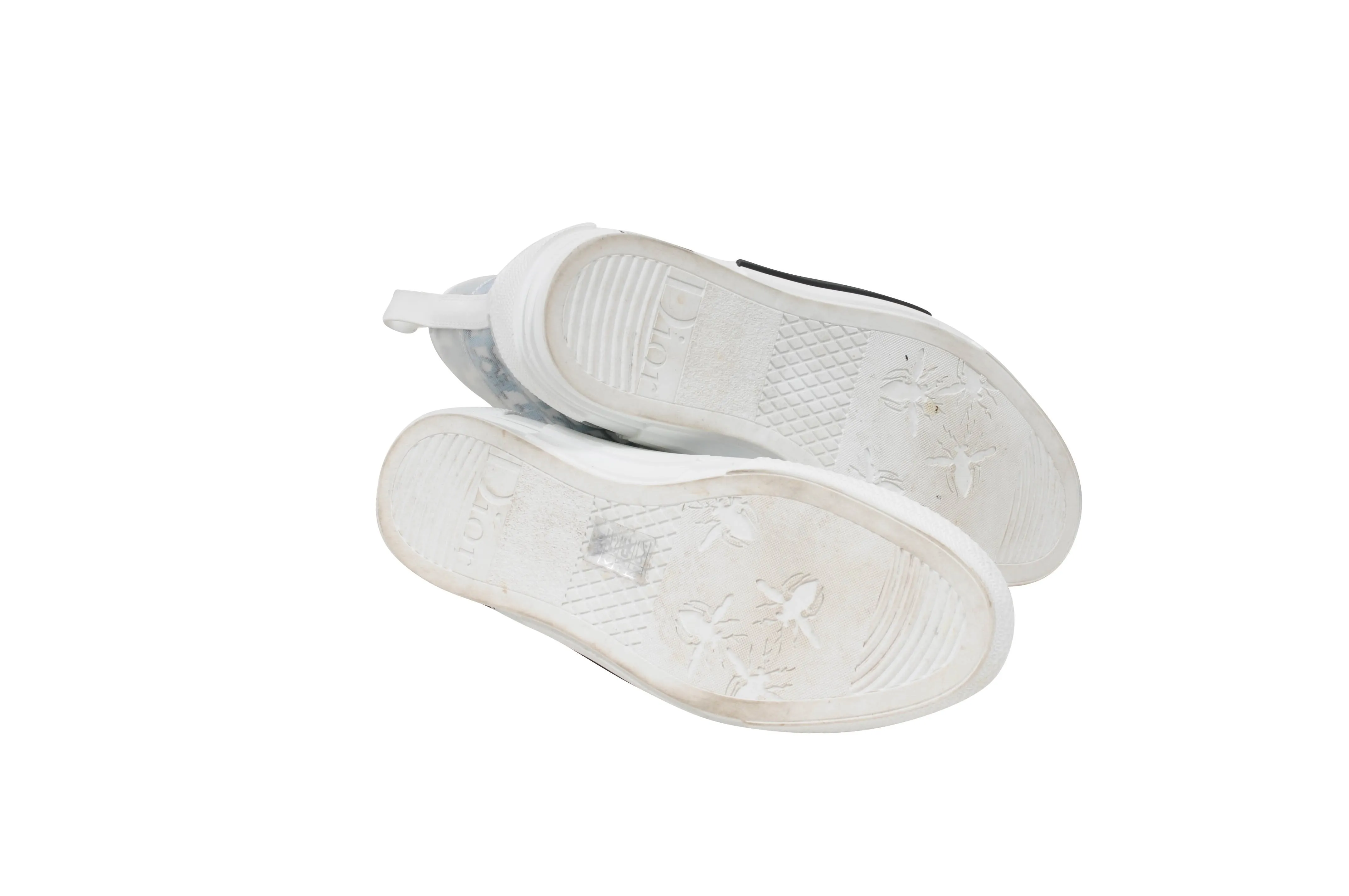 B23 Blue Dior Oblique Pixel Canvas High Top Sneaker
