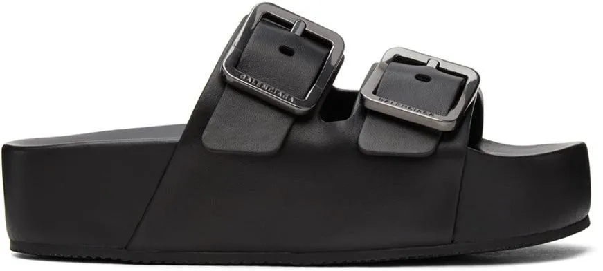 Balenciaga Black Mallorca Platform Sandals