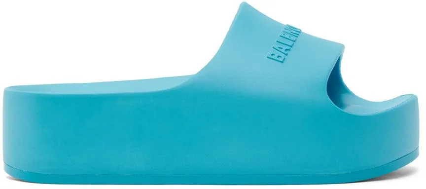 Balenciaga Blue Chunky Slide Sandals