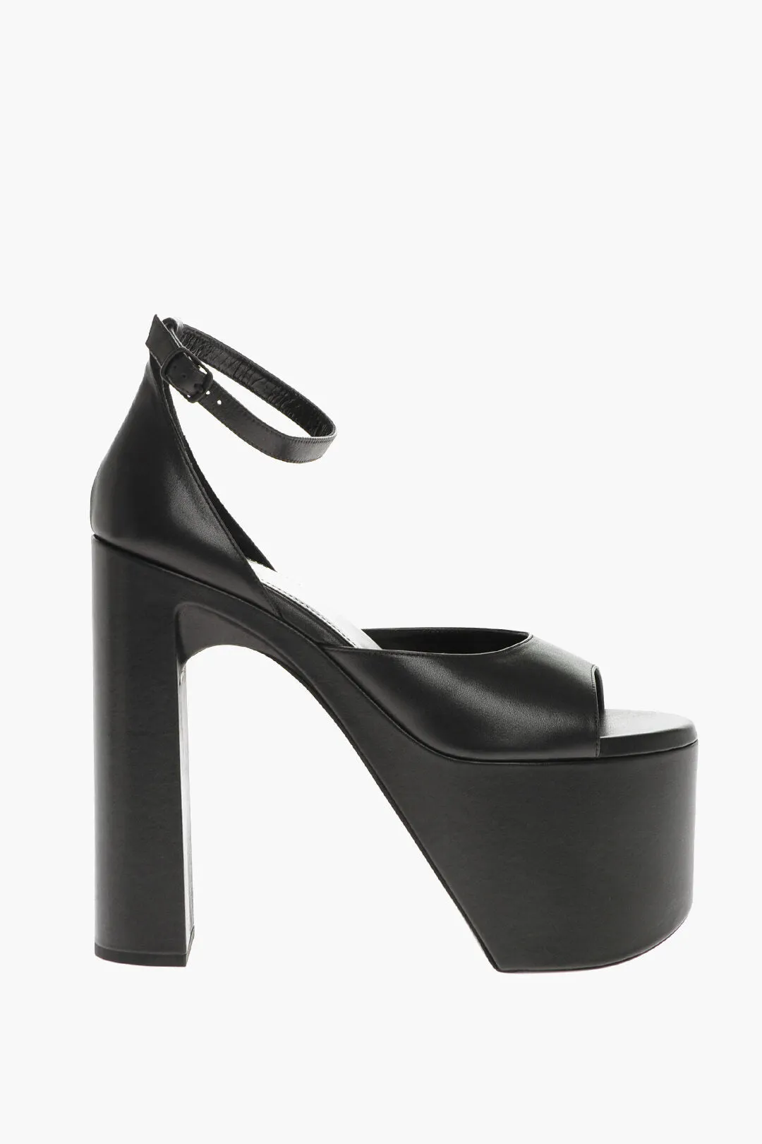 Balenciaga Leather Sandals With Strap And Platform Heel 17 Cm