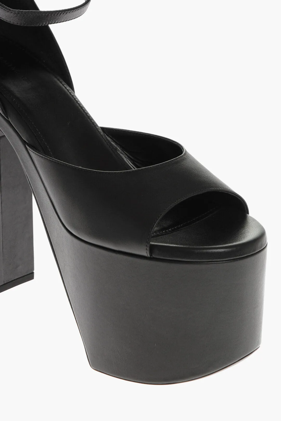 Balenciaga Leather Sandals With Strap And Platform Heel 17 Cm