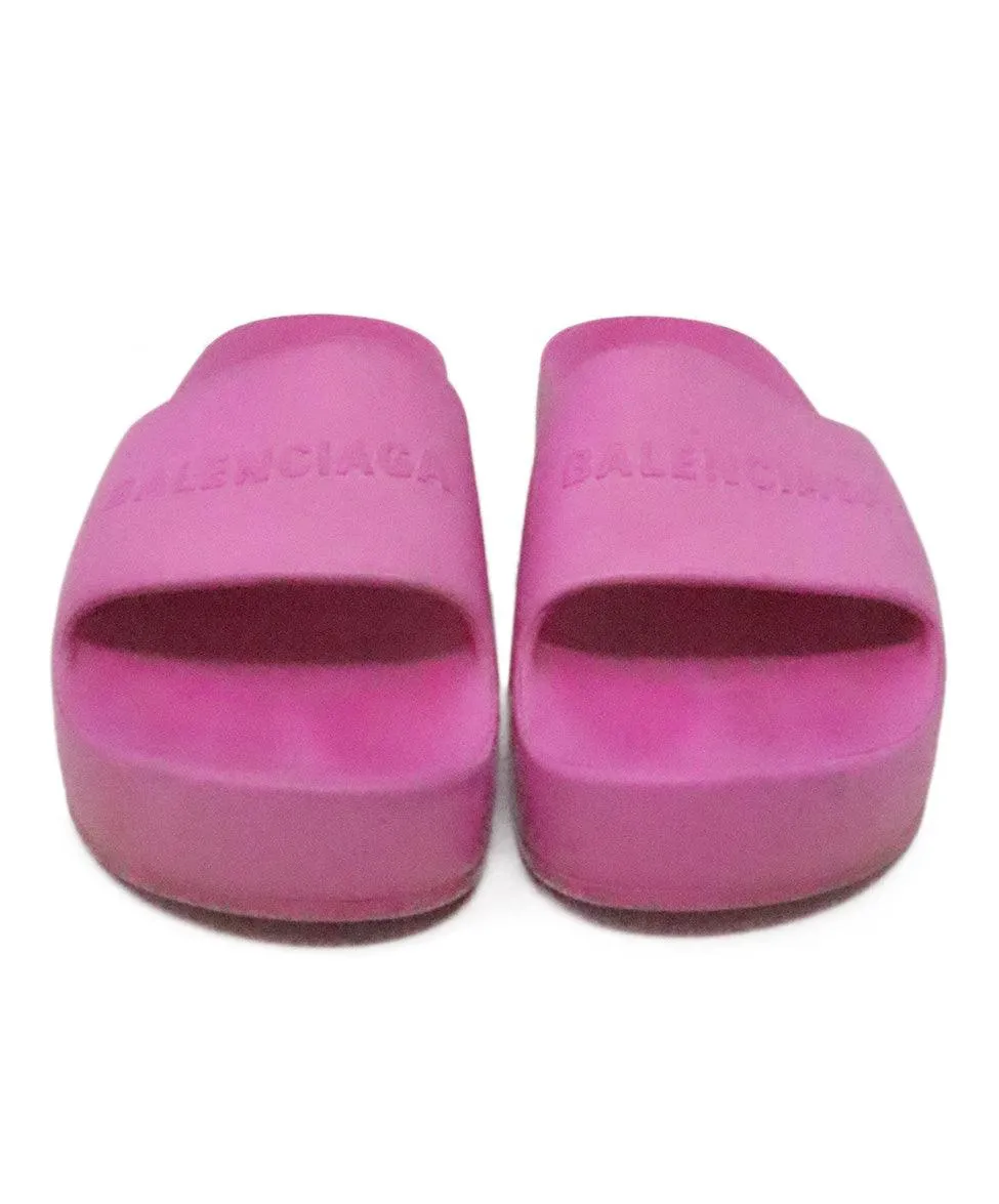 Balenciaga Pink Rubber Platform Sandals sz 10