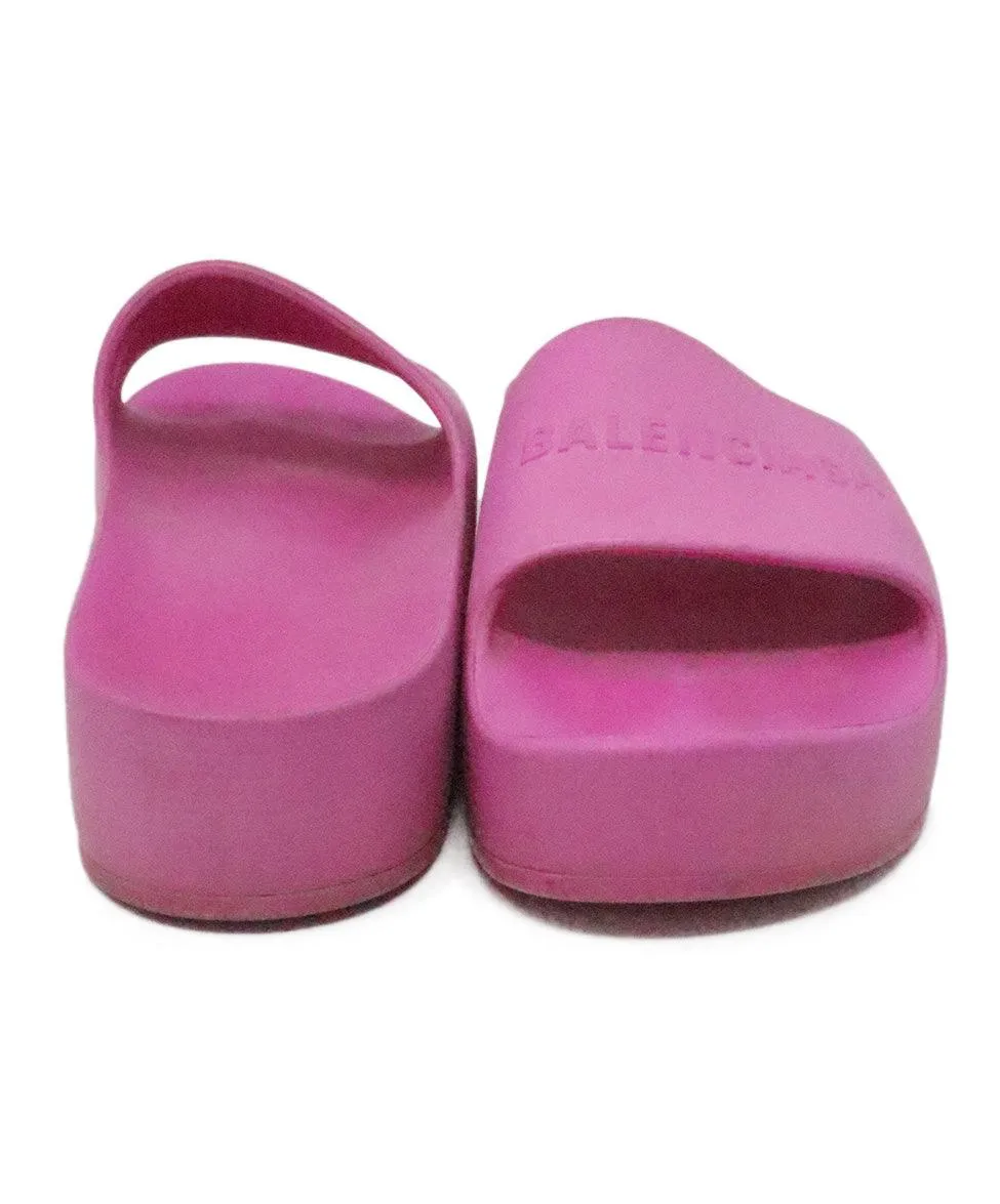 Balenciaga Pink Rubber Platform Sandals sz 10