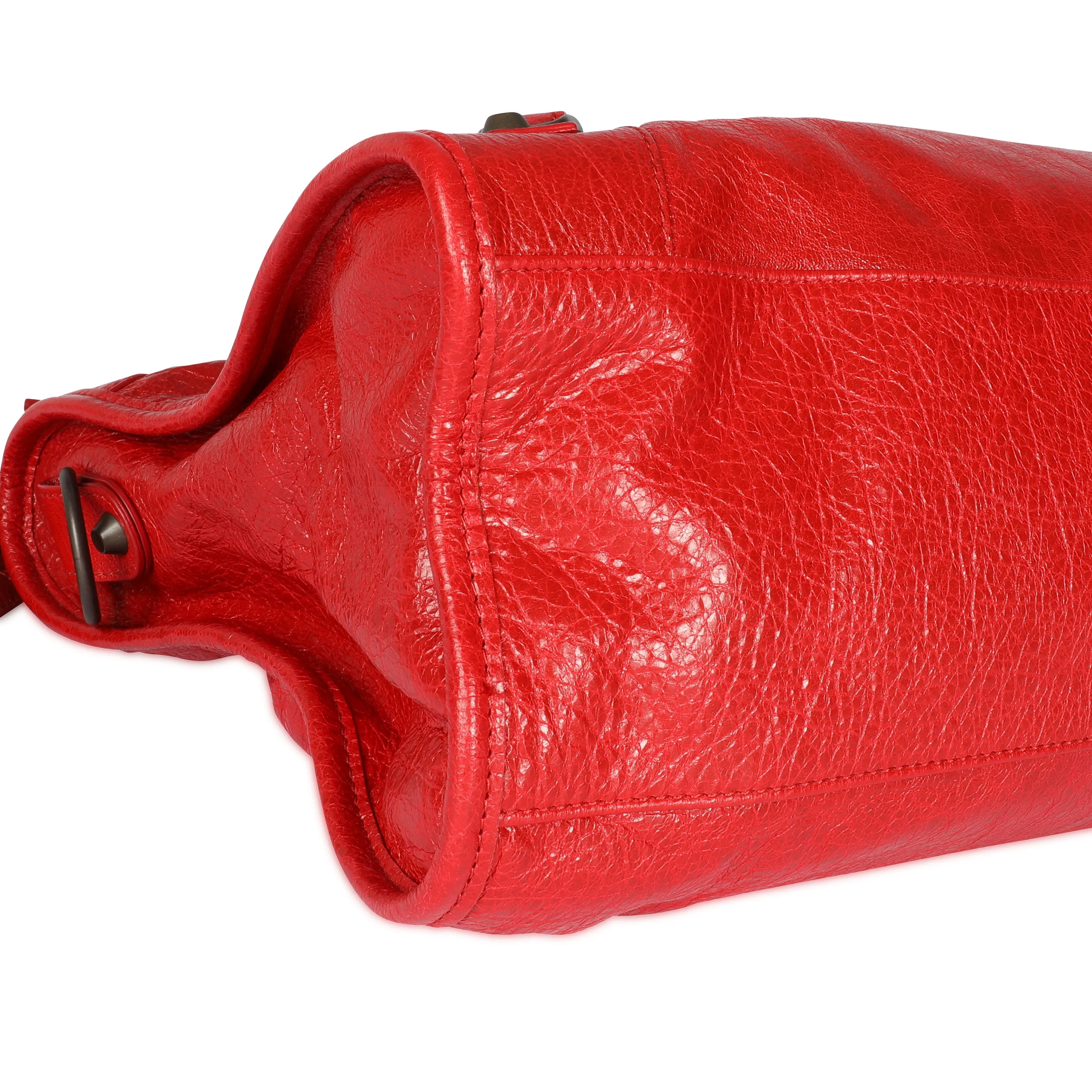Balenciaga Red Lipstick Lambskin Classic City Bag