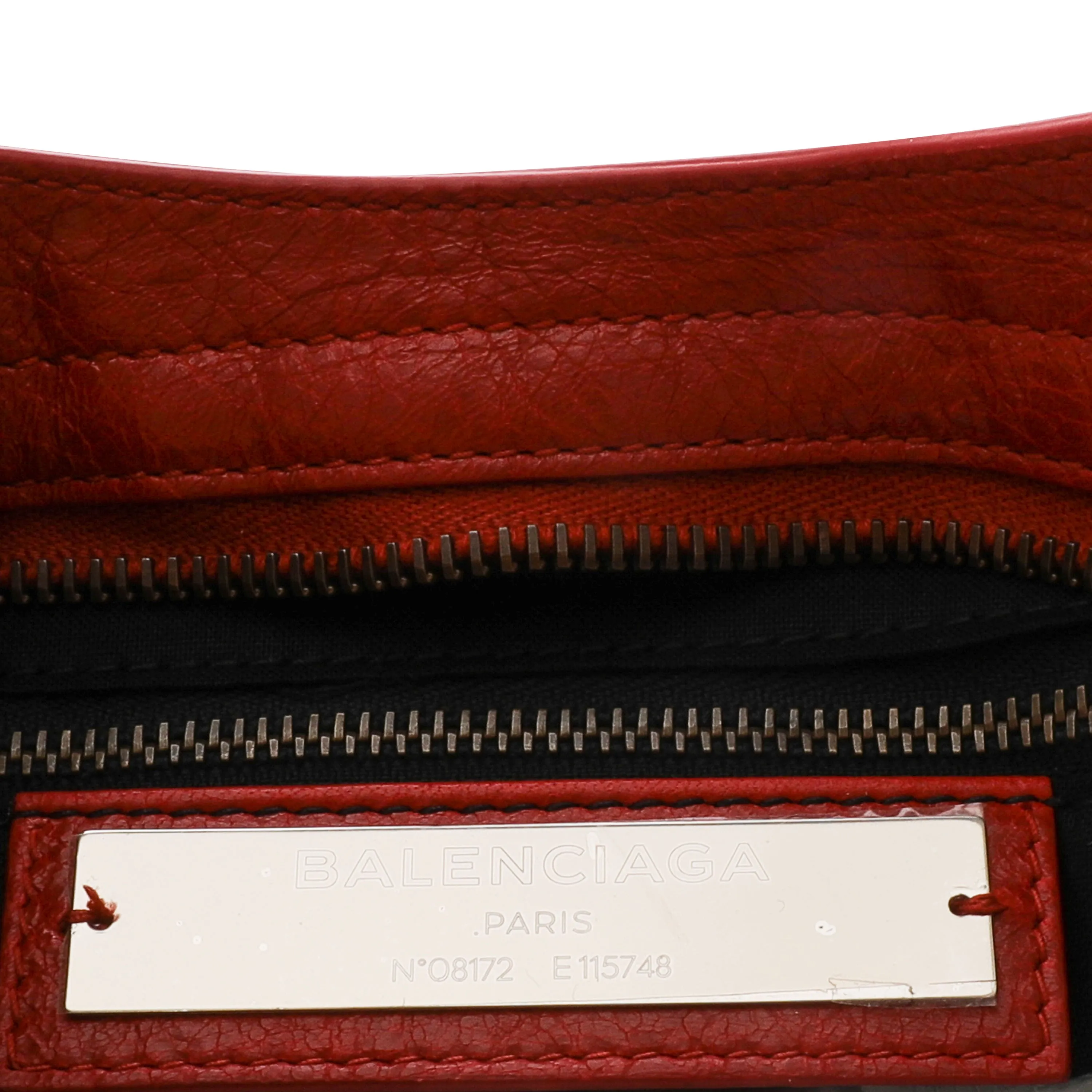 Balenciaga Red Lipstick Lambskin Classic City Bag