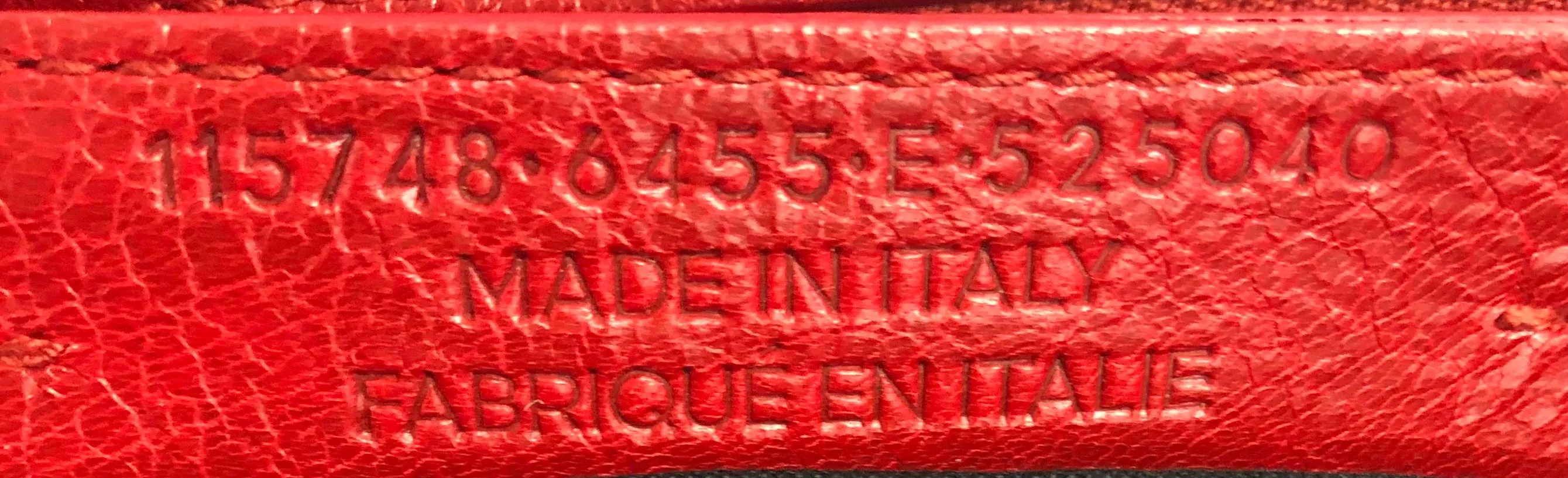 Balenciaga Red Lipstick Lambskin Classic City Bag