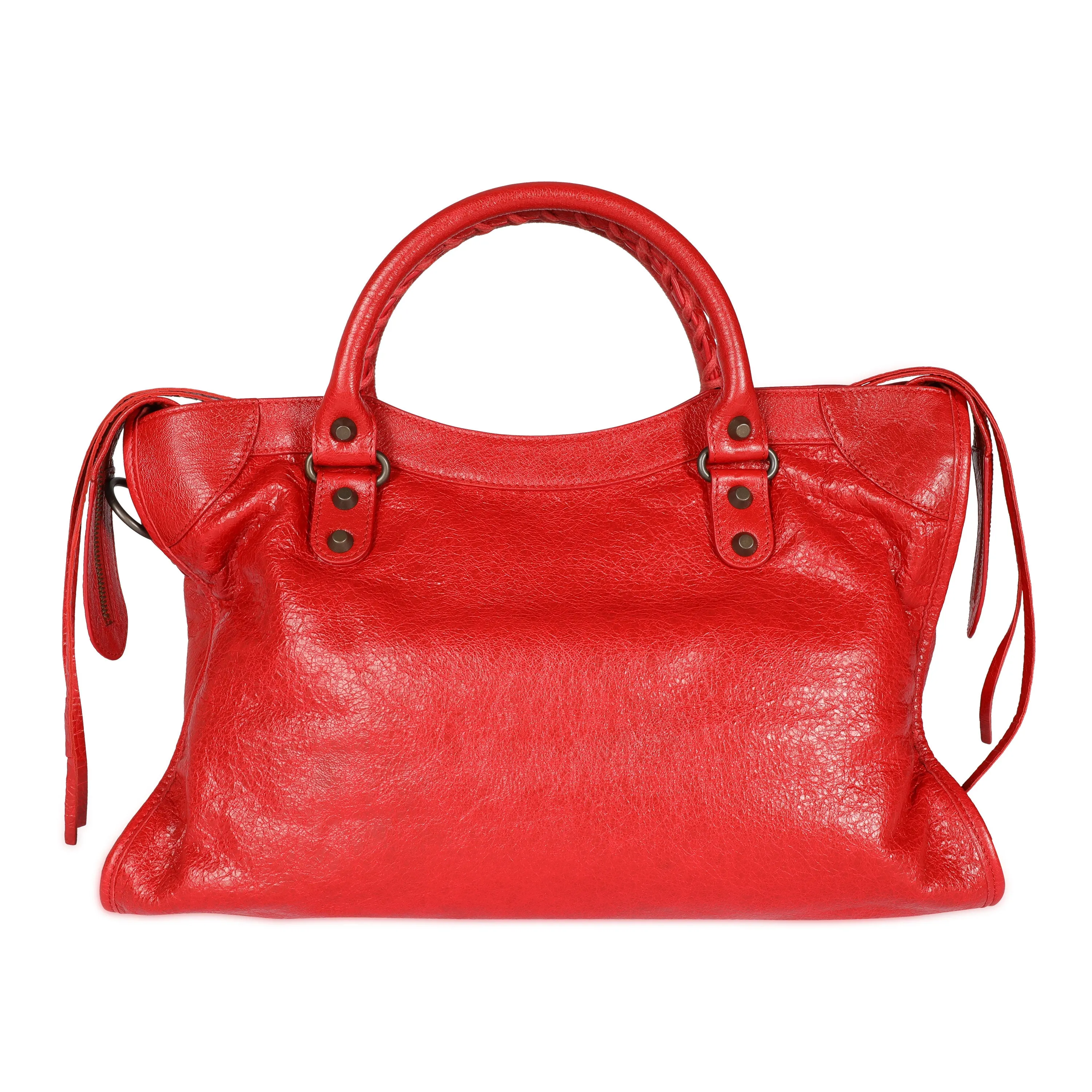 Balenciaga Red Lipstick Lambskin Classic City Bag
