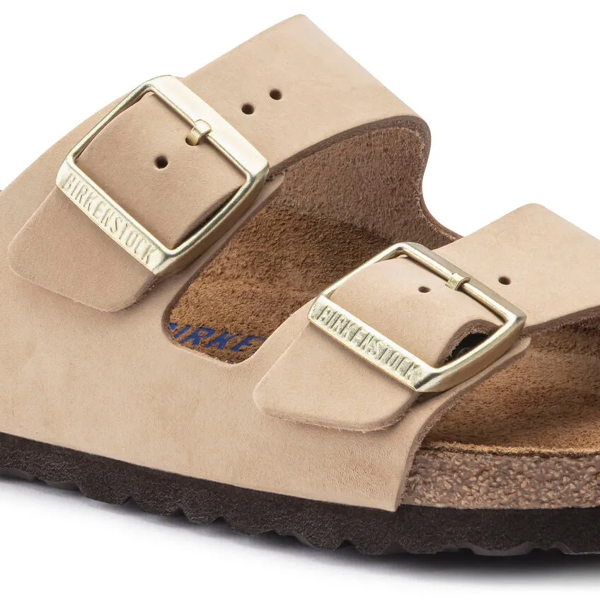 Birkenstock Women's Arizona Waxy Leather Soft Footbed Sandal - Sandcastle 1019016