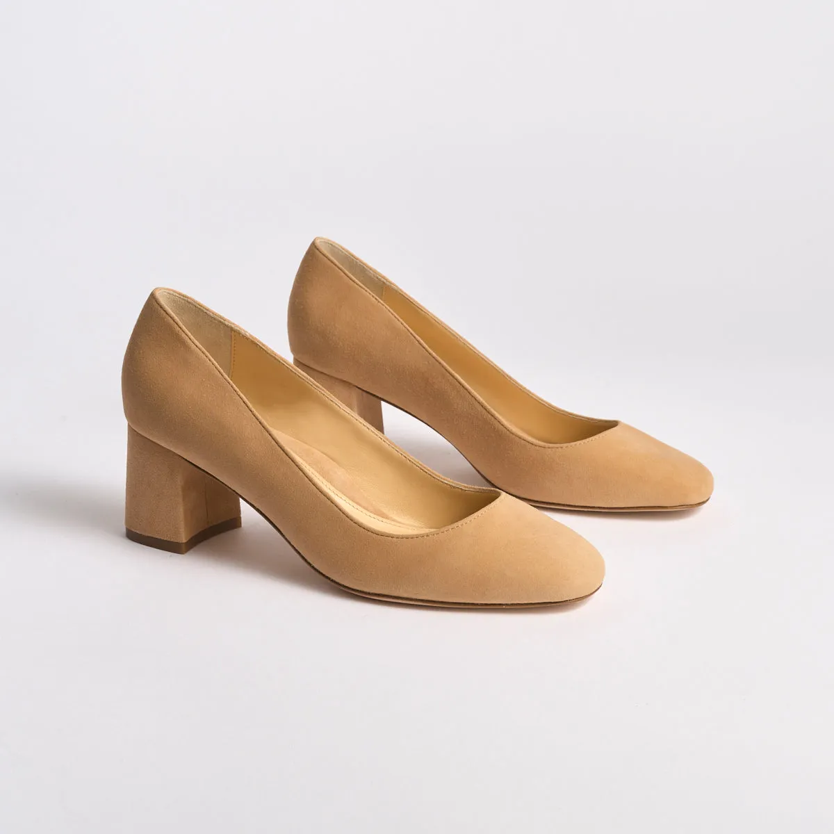 Block Heel Pump 60 | Caramel