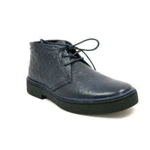 British Walkers Playboy Men's Navy Ostrich Leather