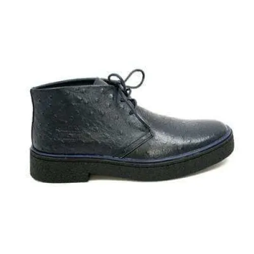 British Walkers Playboy Men's Navy Ostrich Leather