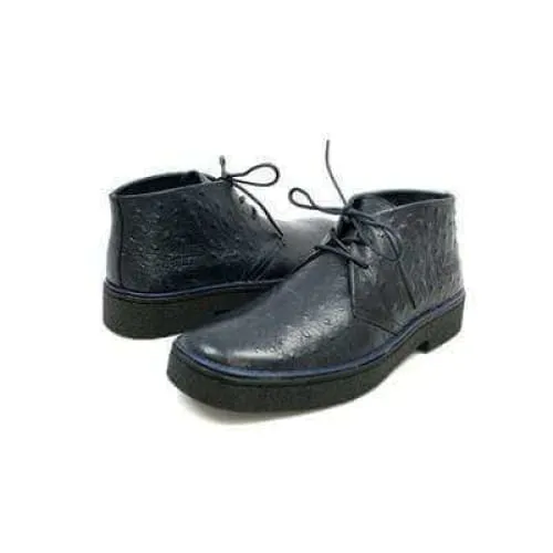 British Walkers Playboy Men's Navy Ostrich Leather
