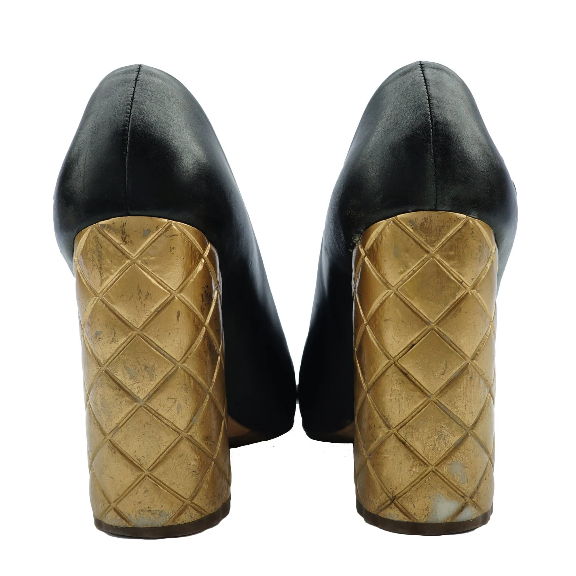 CHANEL 2015 CAMELLIA LEATHER PUMPS