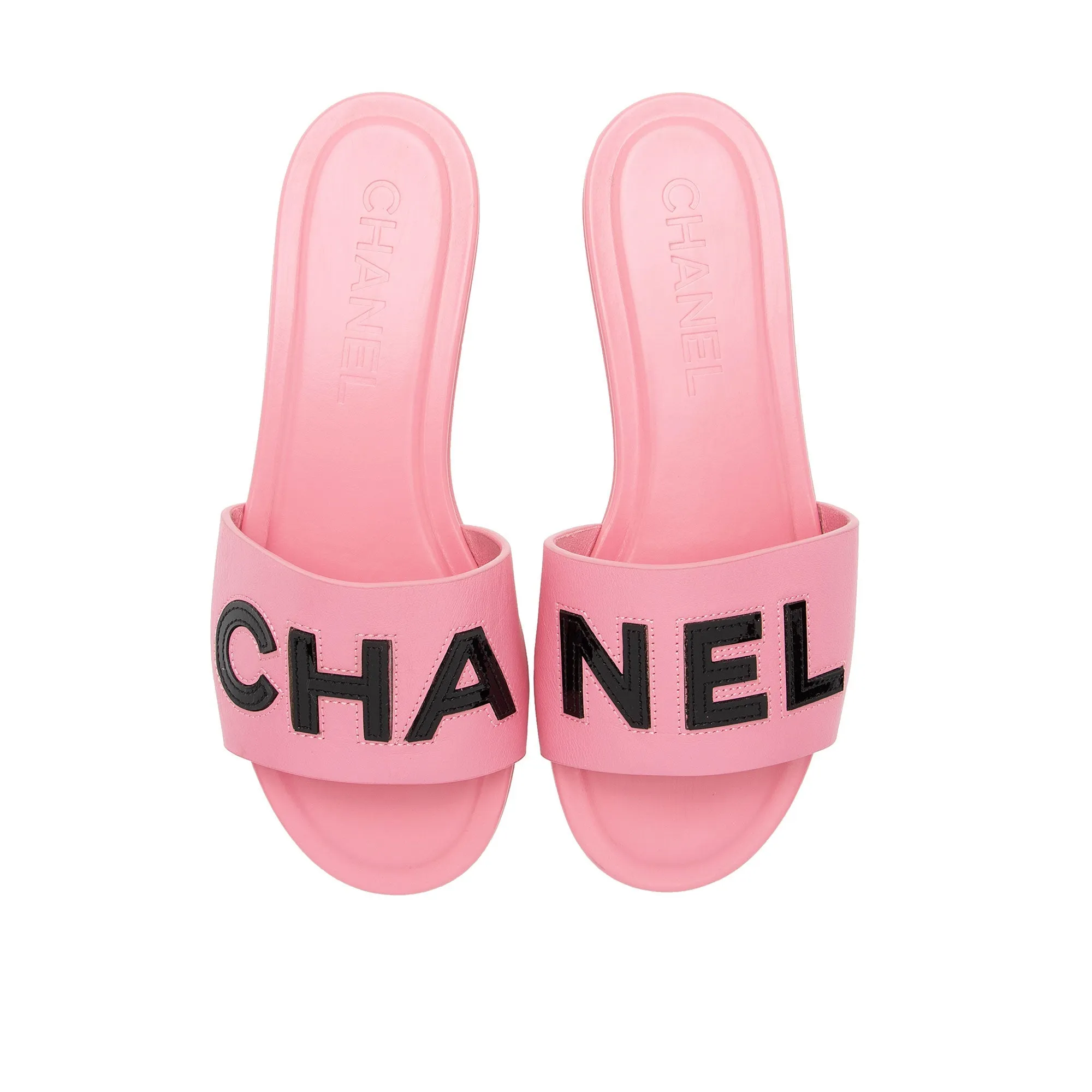 Chanel Patent Calfskin CC Slide Sandals - Size 6.5 / 36.5 (SHF-gwwrsH)