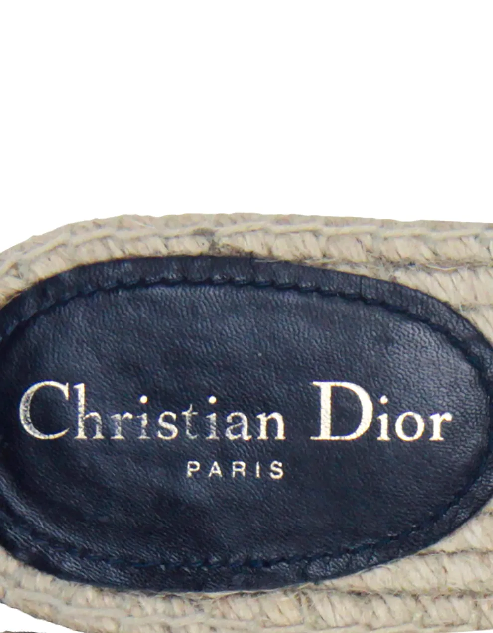 Christian Dior Deep Blue Monogram Oblique Granville Espadrille Mule sz 39.5