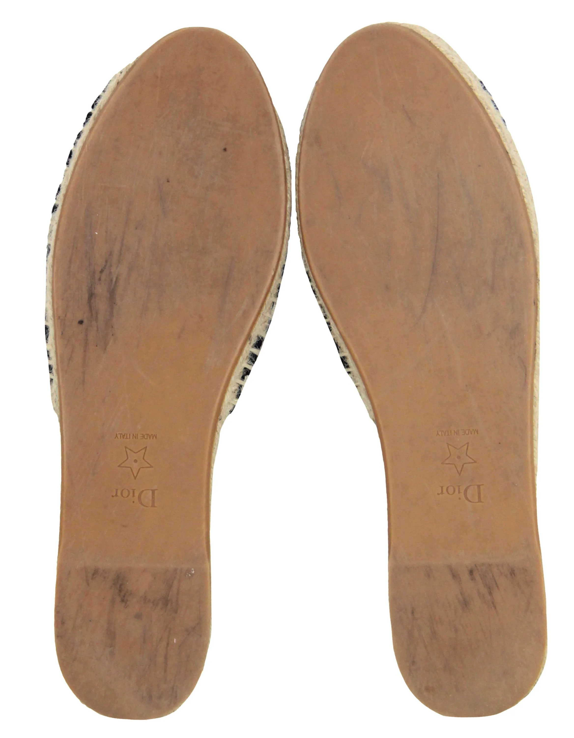 Christian Dior Deep Blue Monogram Oblique Granville Espadrille Mule sz 39.5