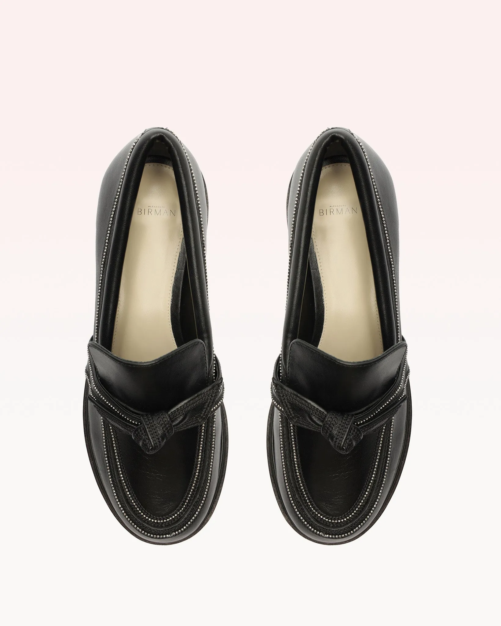 Clarita Chunky Loafer Embroidery Black