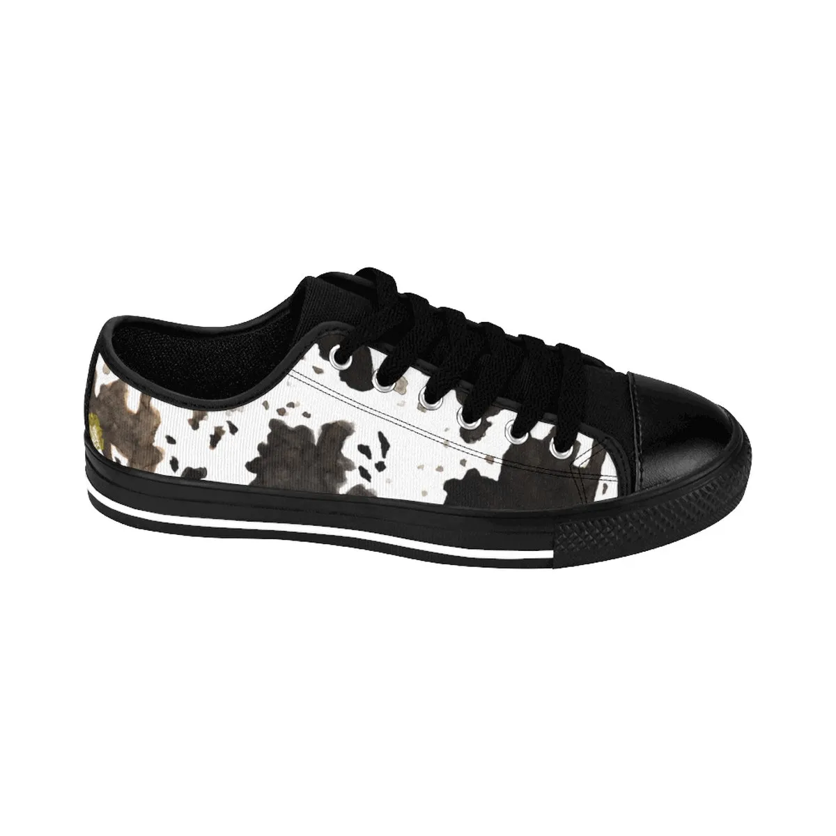 Cow Print Ladies Tennis Shoes, Brown Durable & Lightweight Women's Low Top Sneakers