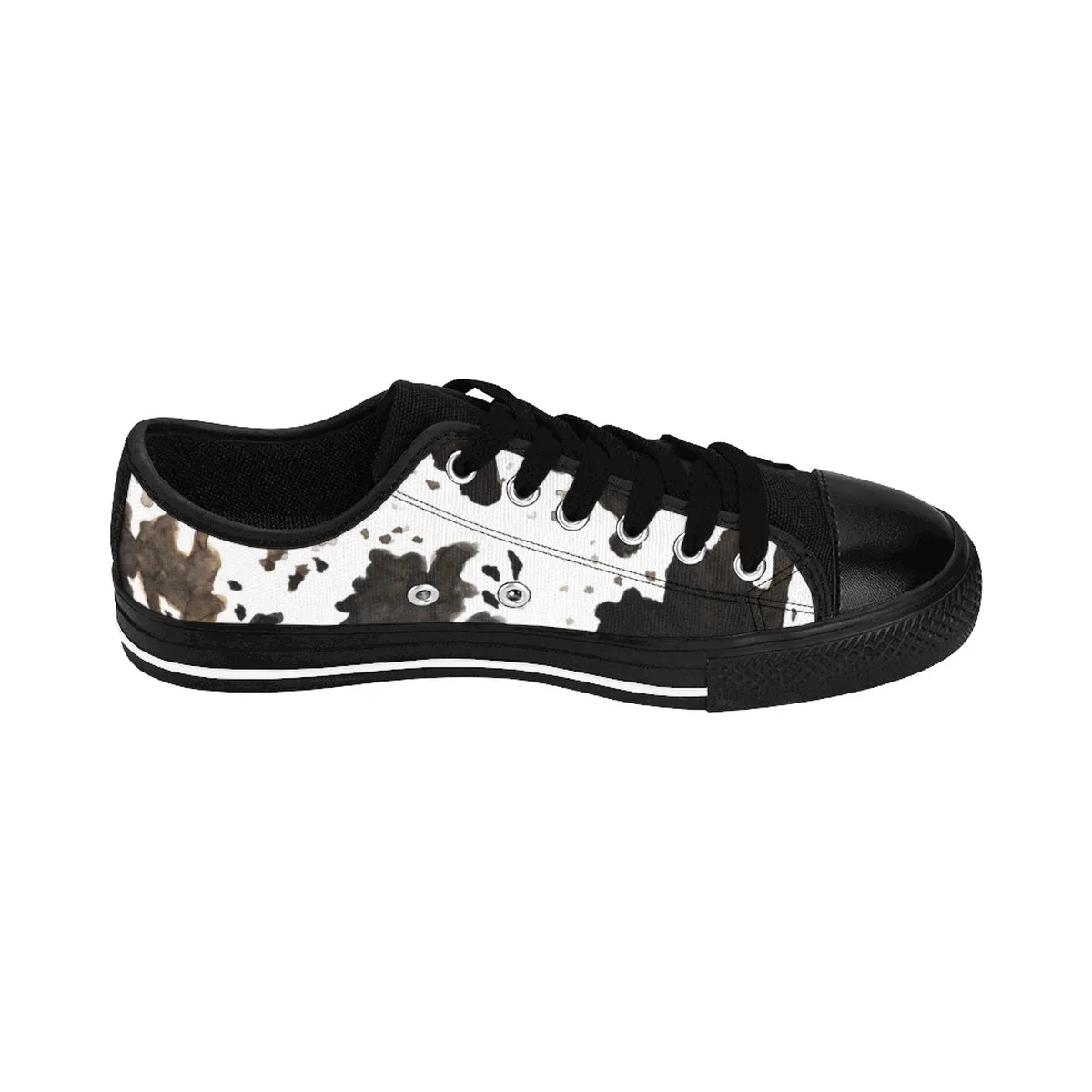 Cow Print Ladies Tennis Shoes, Brown Durable & Lightweight Women's Low Top Sneakers