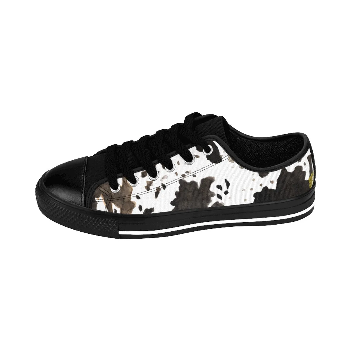 Cow Print Ladies Tennis Shoes, Brown Durable & Lightweight Women's Low Top Sneakers
