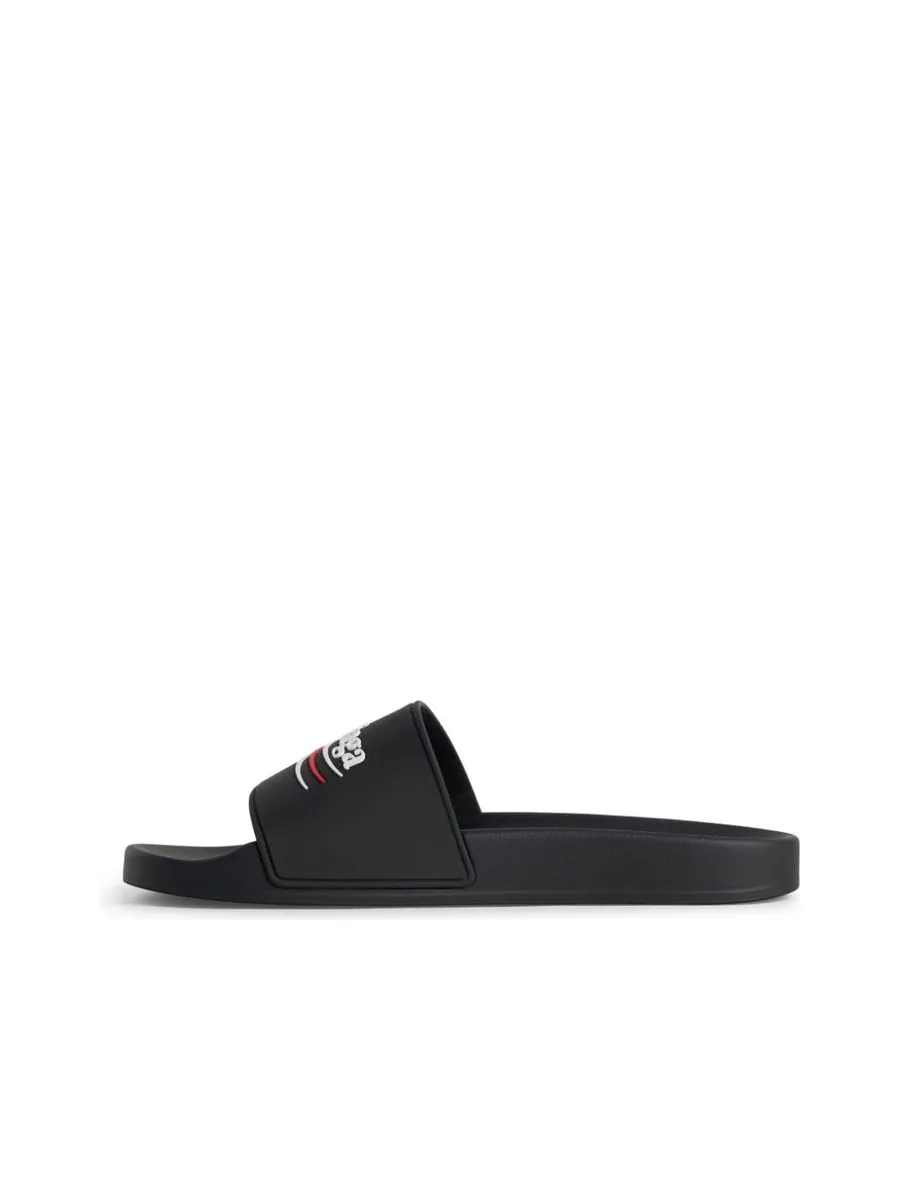 Embossed Logo Flat Sandals