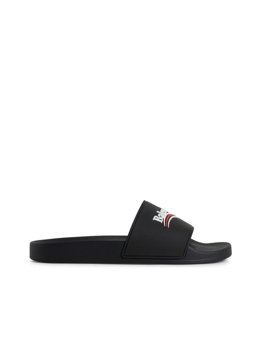 Embossed Logo Flat Sandals