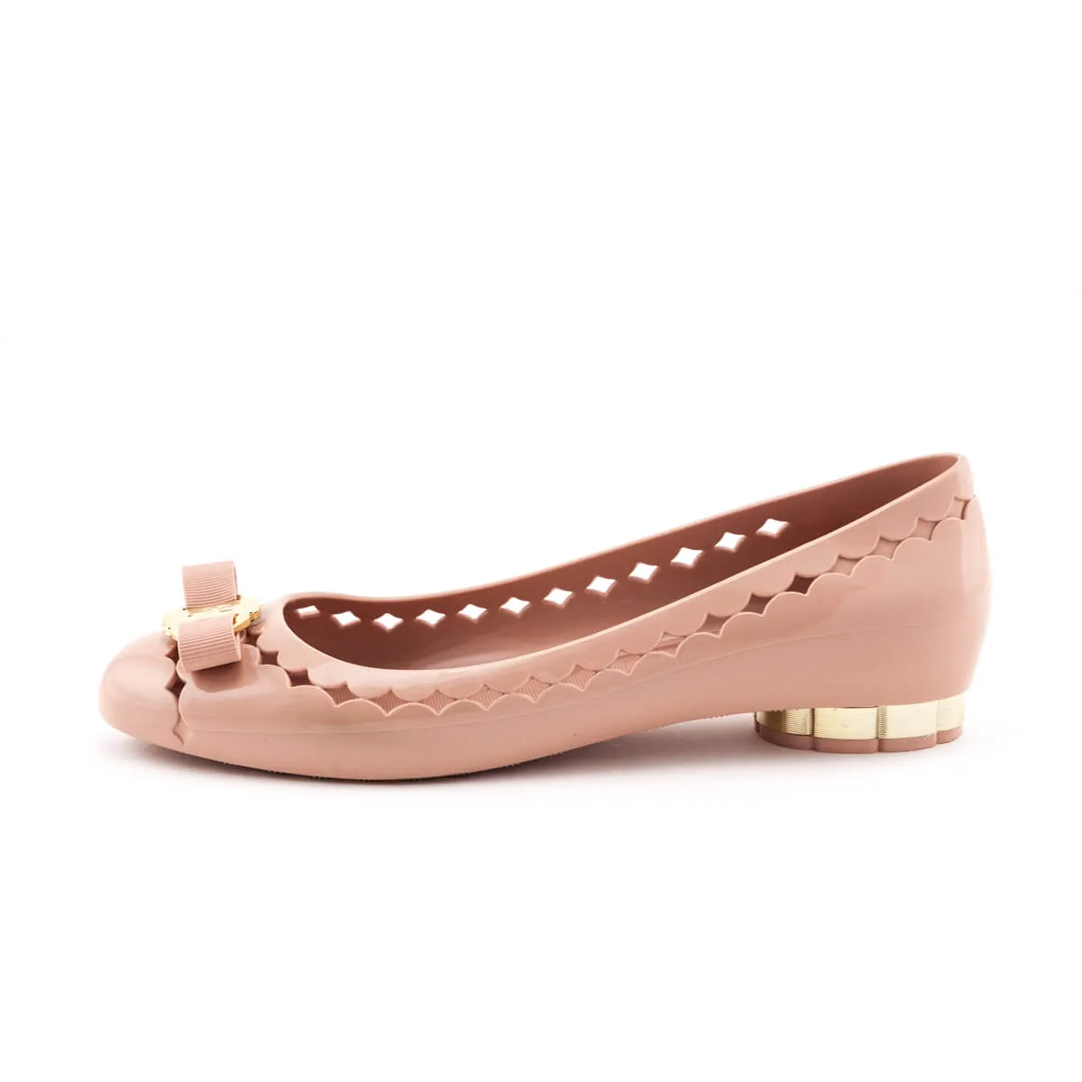 Ferragamo Light Pink Jelly Bow Ballet Flats Size US 9 | EU 39