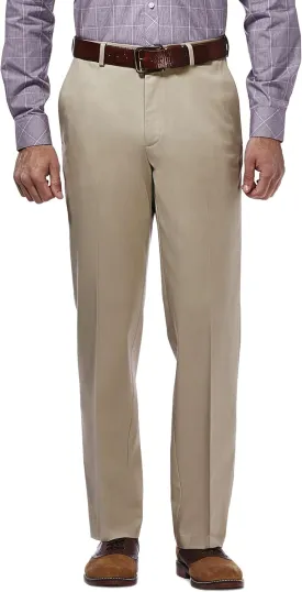 Haggar Men's Premium No Iron Khaki Classic Fit Flat Front Casual Pant (Regular and Big & Tall Sizes)