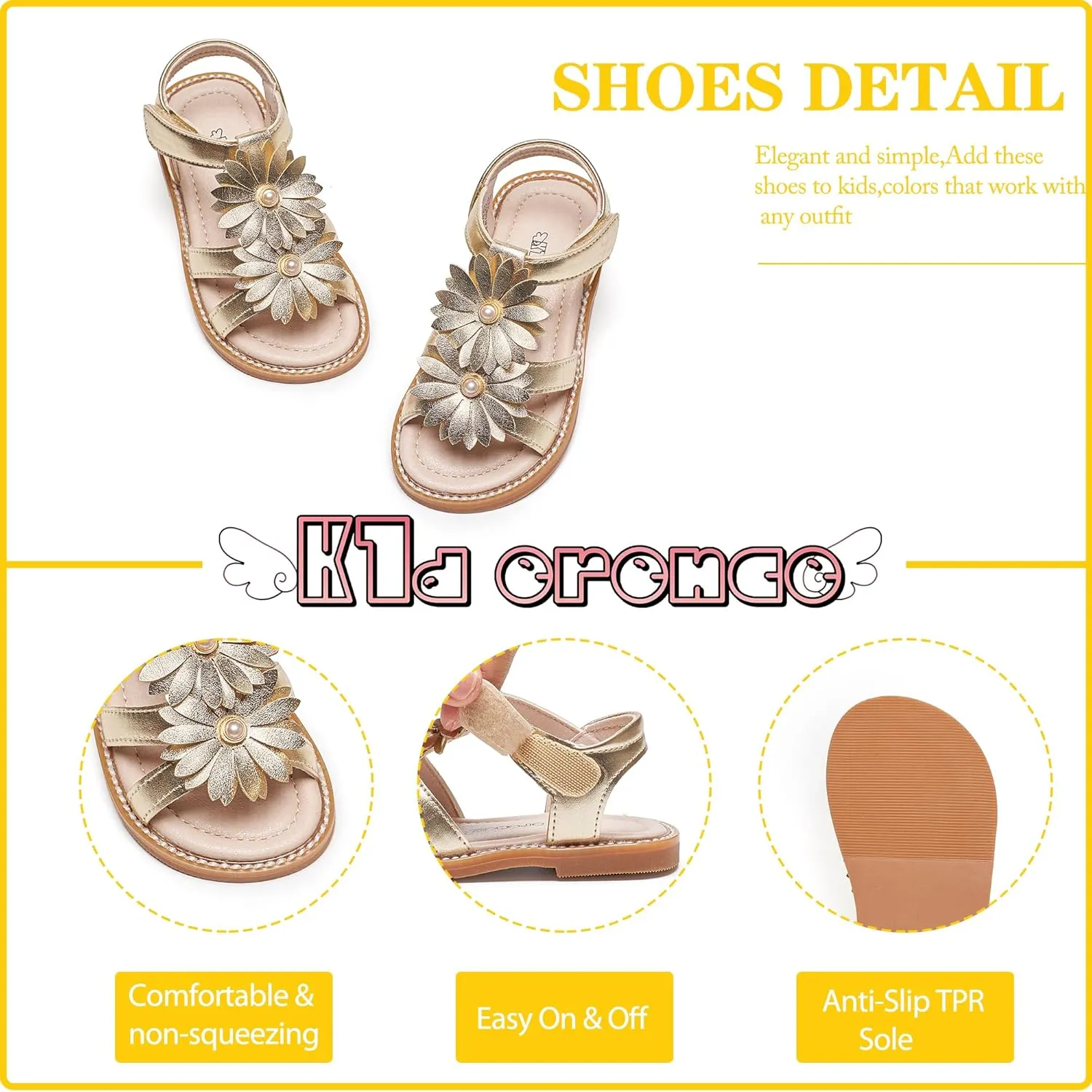 Kiderence Toddler Girls Sandals Little Girls Kids Shoes Girls Sandals Toddler