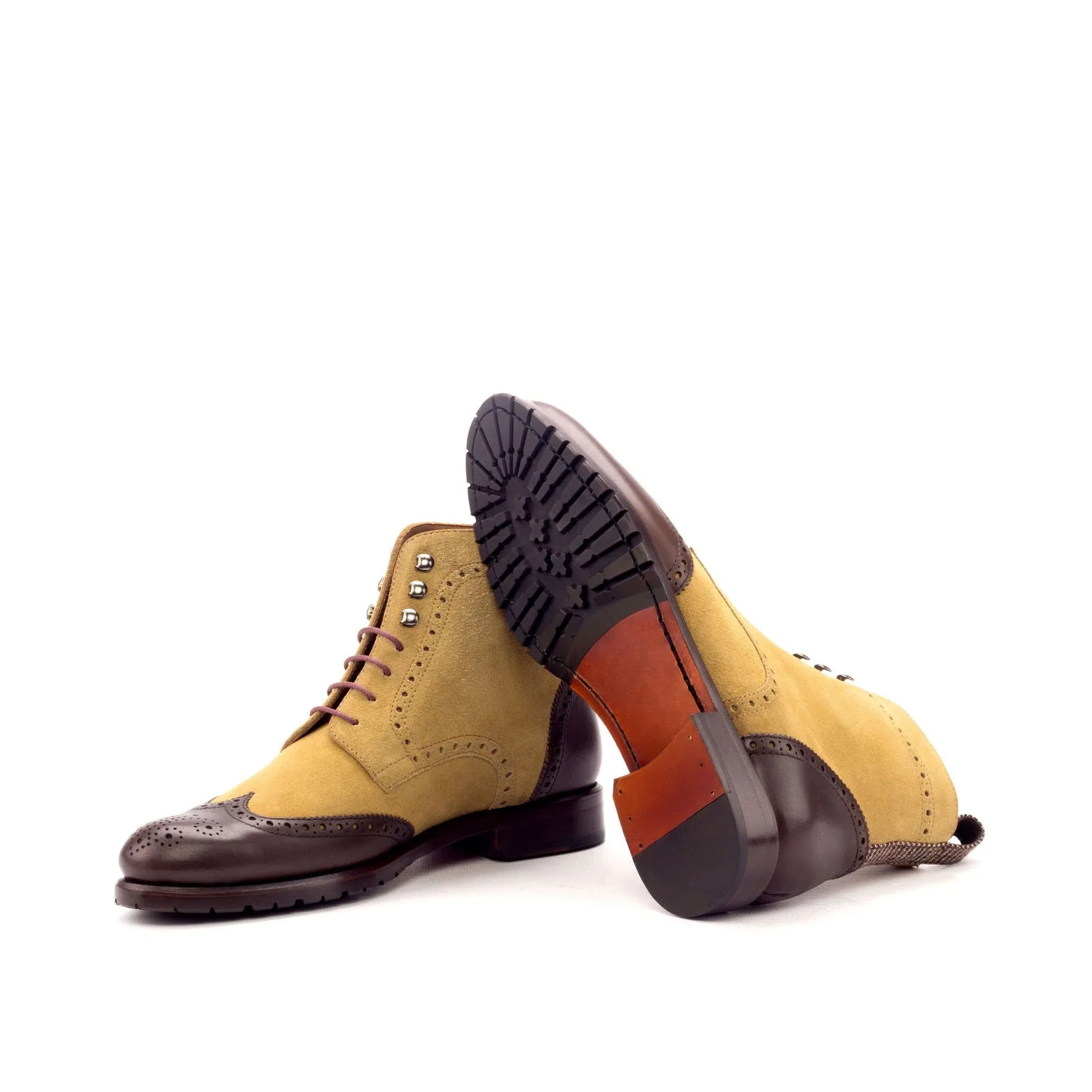 Ladies' Military Brogue-Lux Suede, Box Calf, Sartorial, Dark Brown, Brown-Wholesale