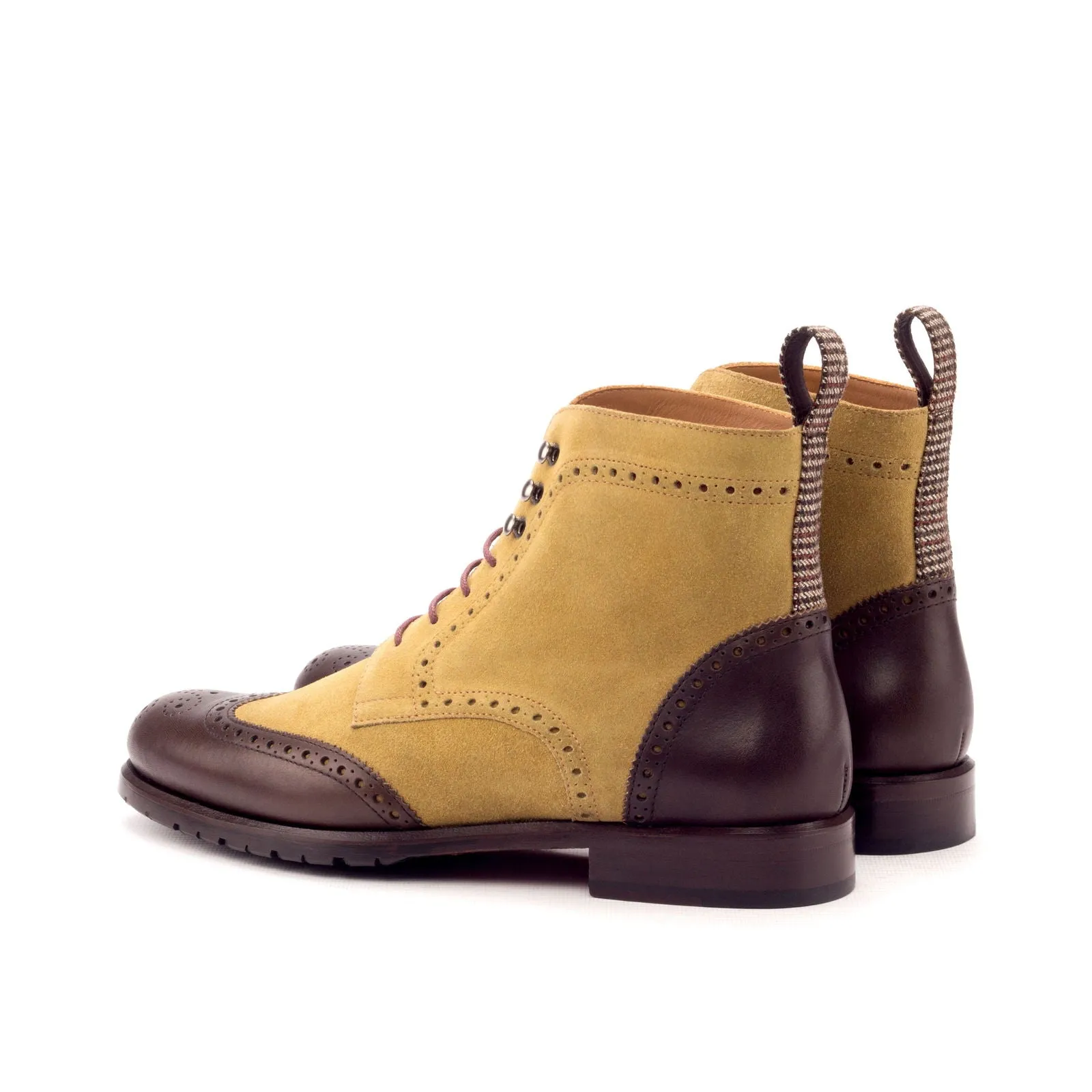 Ladies' Military Brogue-Lux Suede, Box Calf, Sartorial, Dark Brown, Brown-Wholesale