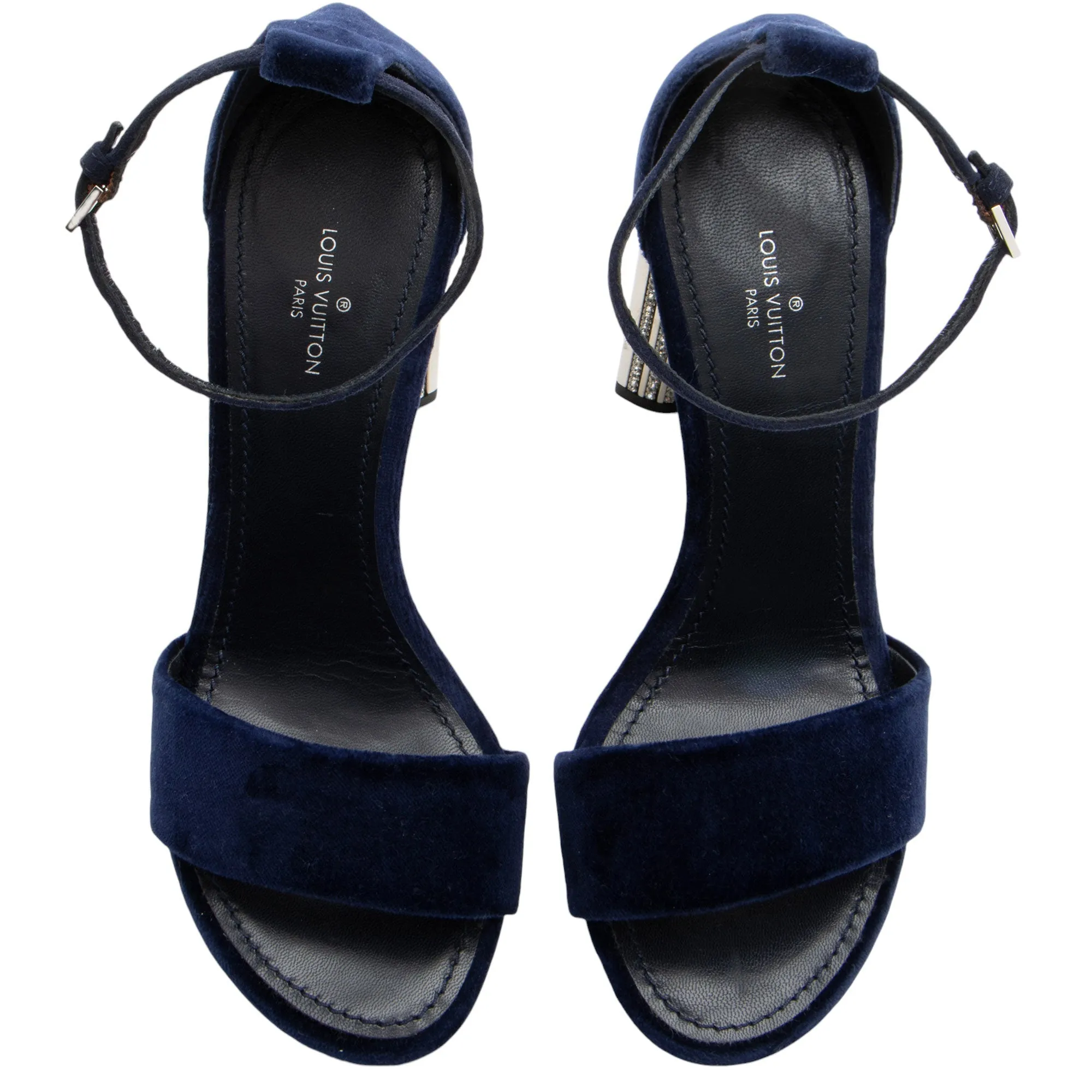 Louis Vuitton Velvet Crystal Silhouette Sandals