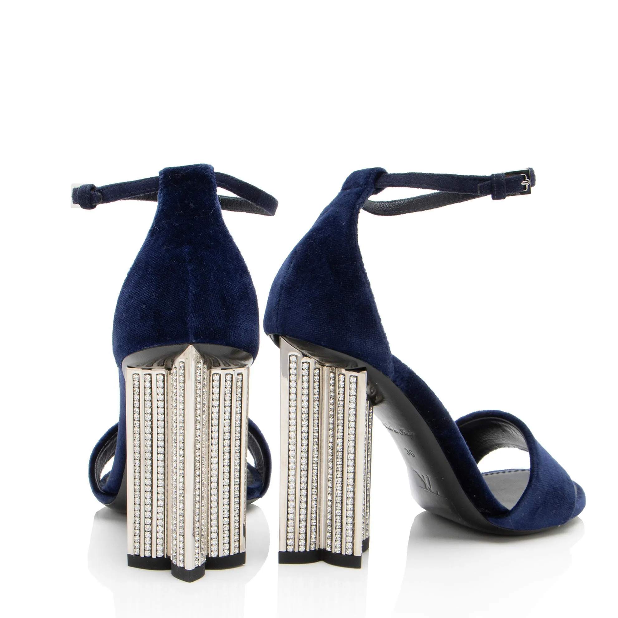 Louis Vuitton Velvet Crystal Silhouette Sandals