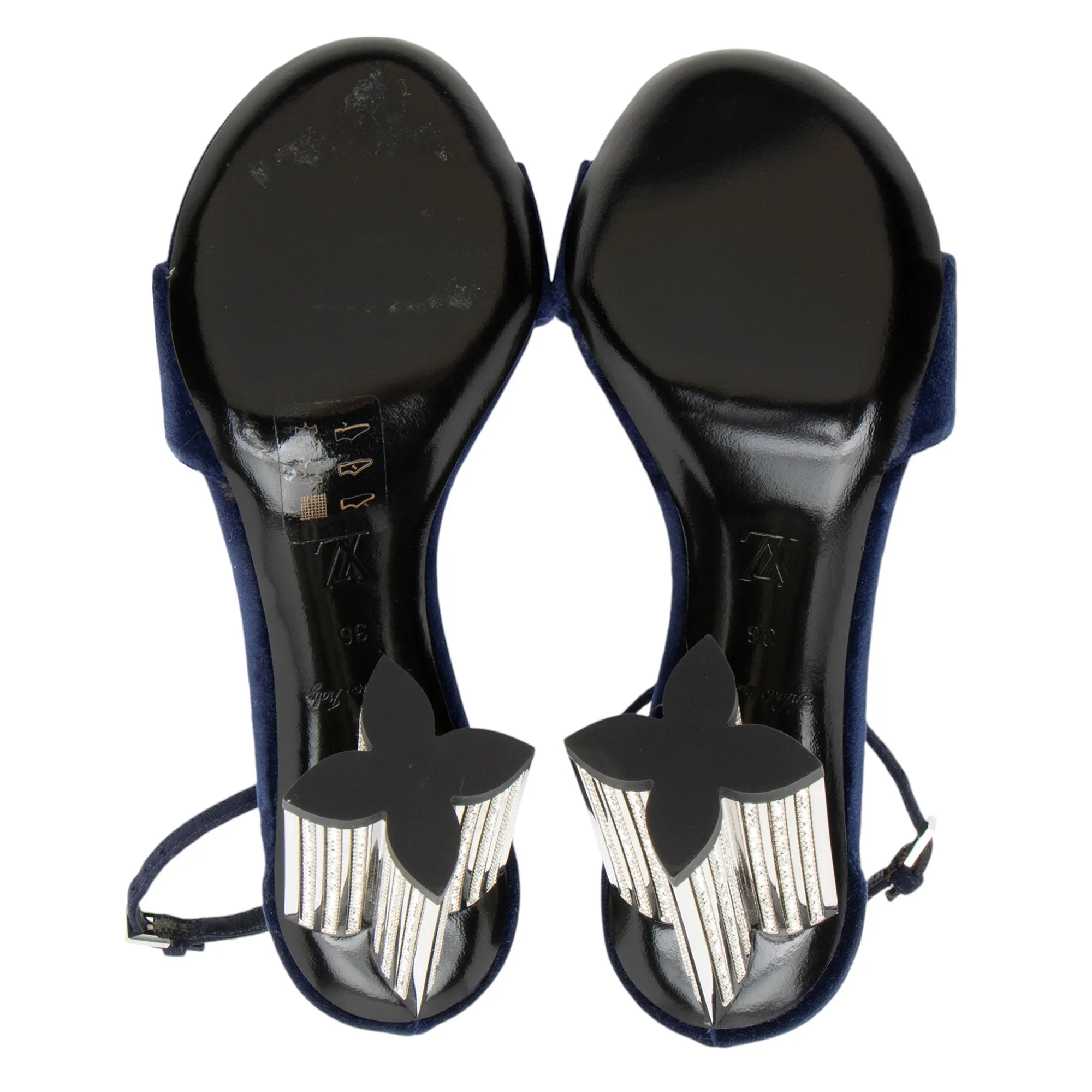 Louis Vuitton Velvet Crystal Silhouette Sandals