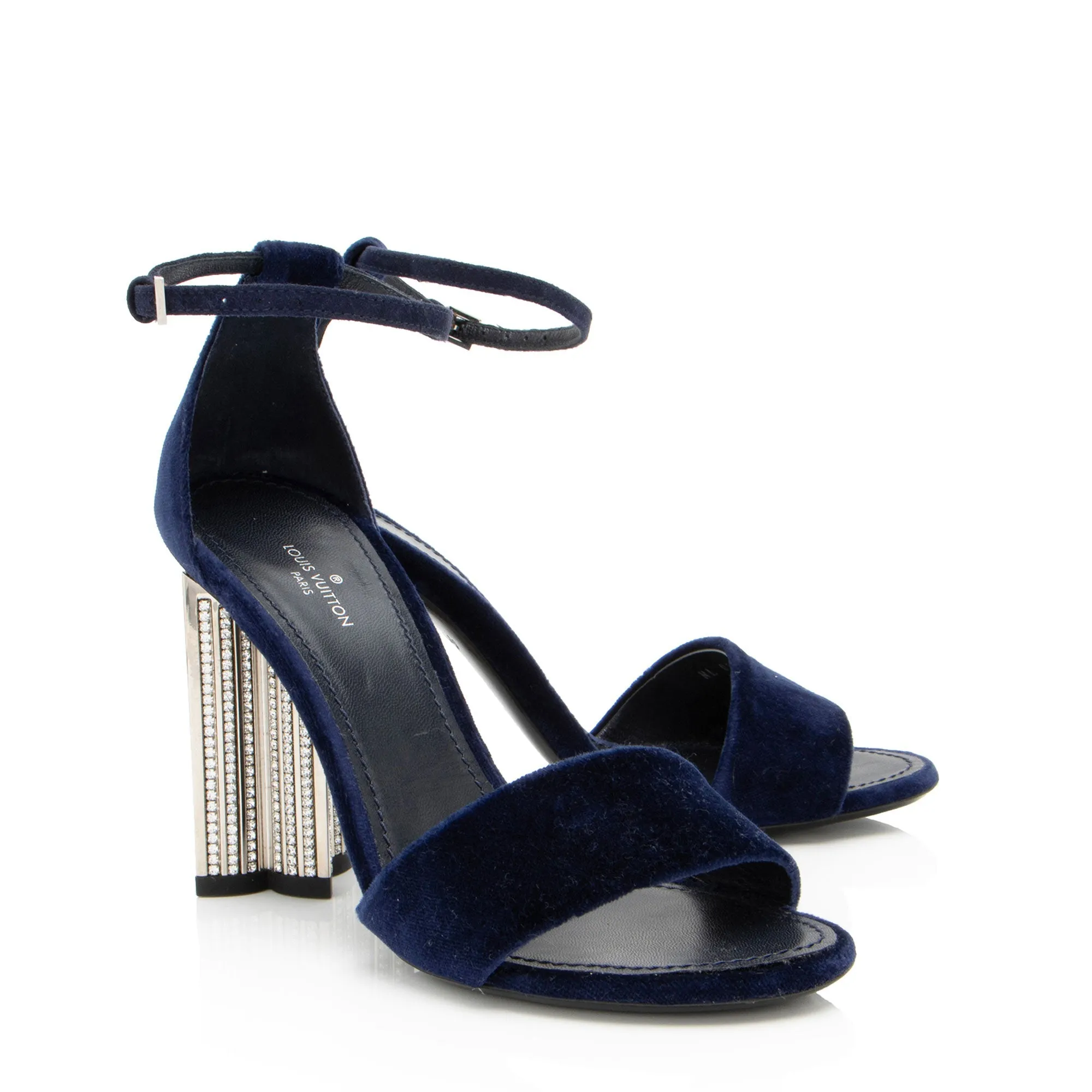 Louis Vuitton Velvet Crystal Silhouette Sandals