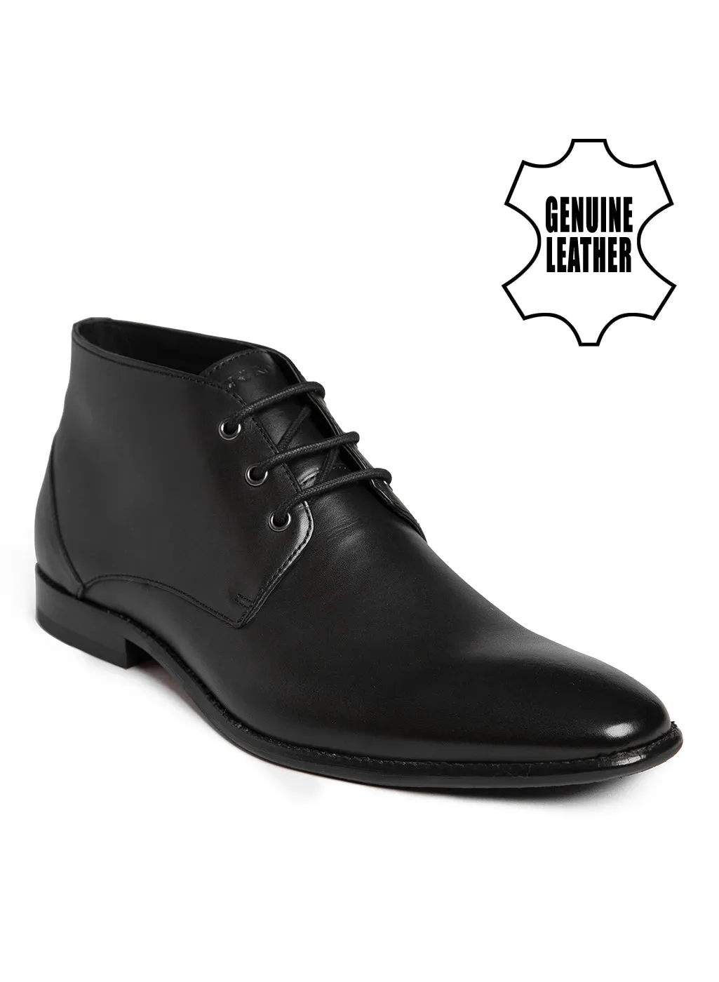 Men Black Solid Chukka Boots
