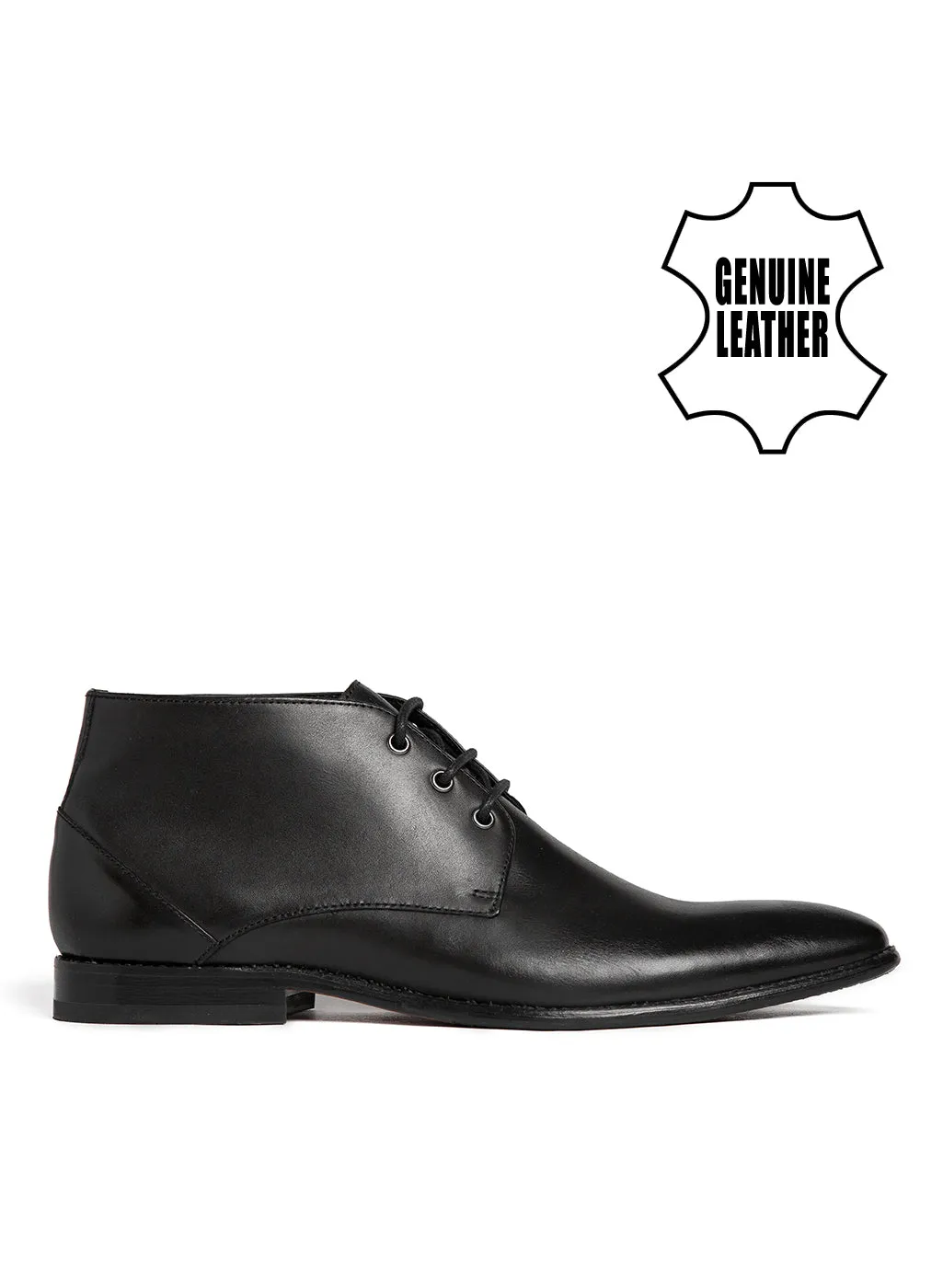Men Black Solid Chukka Boots