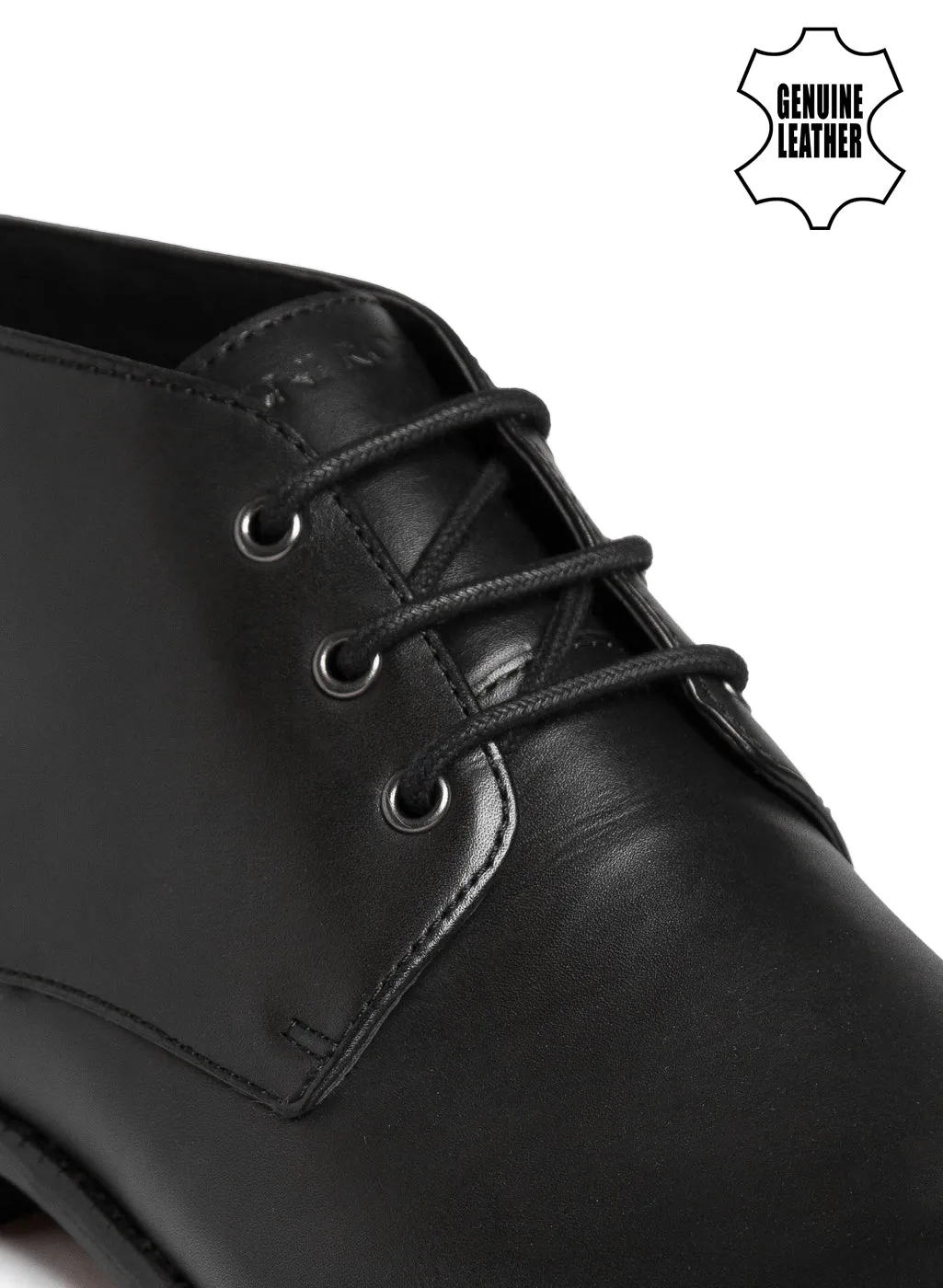 Men Black Solid Chukka Boots