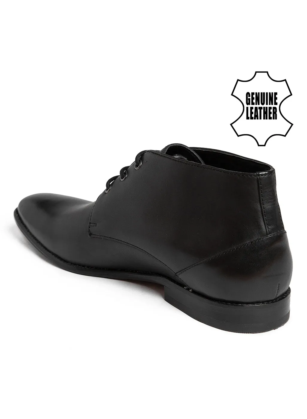 Men Black Solid Chukka Boots