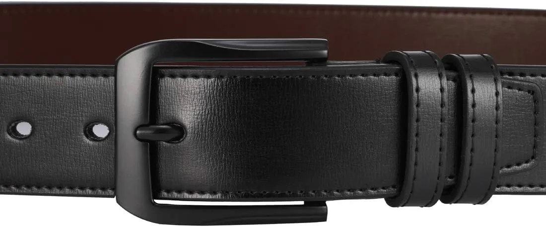 Men??s Casual Leather Jeans Belts 1 1/2?? Wide 4MM Thick Alloy Prong Buckle Work Dress Belt for Men