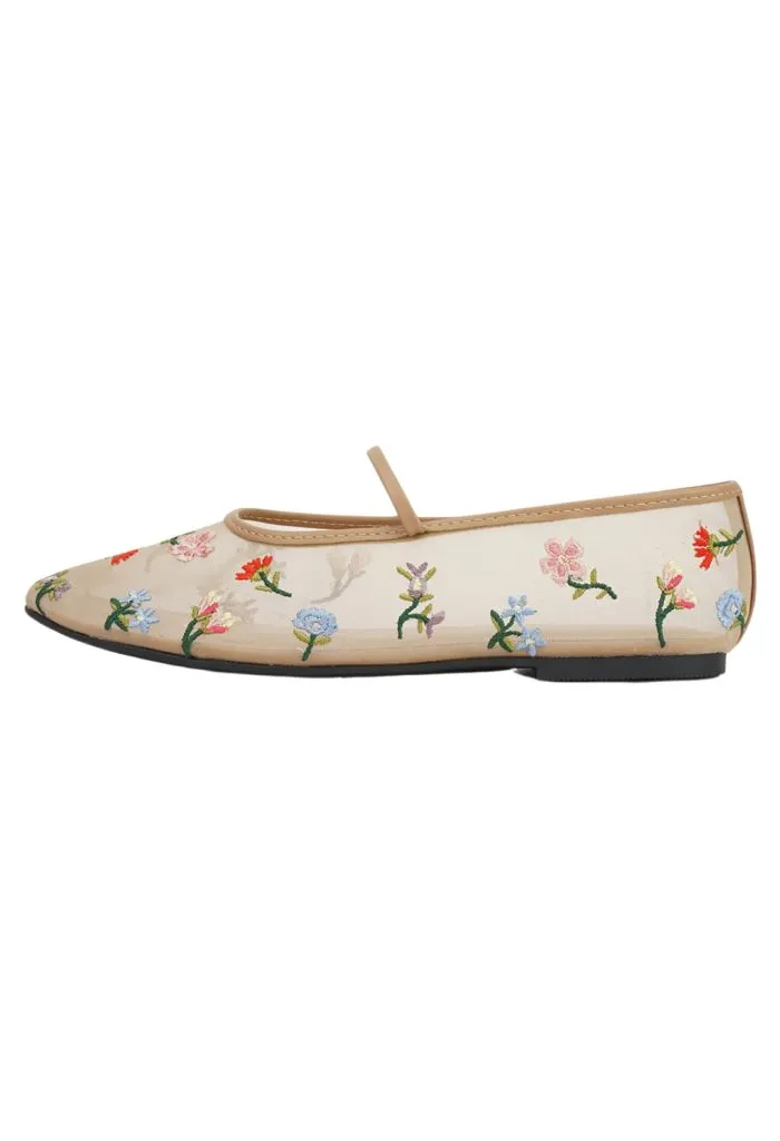 Pretty Poppy Mary Jane Mesh Flats