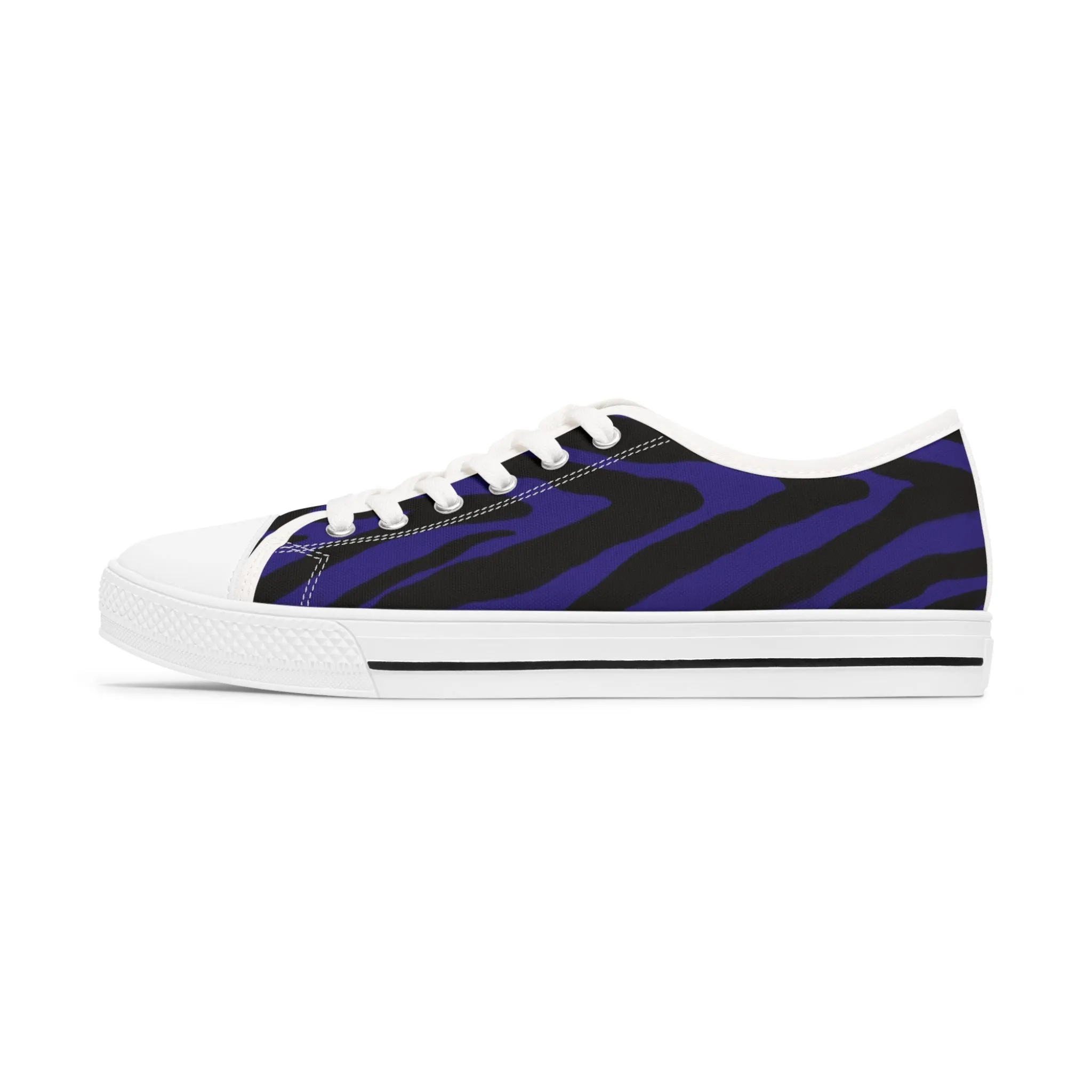 Purple Zebra Striped Women's Sneakers, Zebra Striped Animal Print Women's Low Top Sneakers (US Size: 5.5-12)