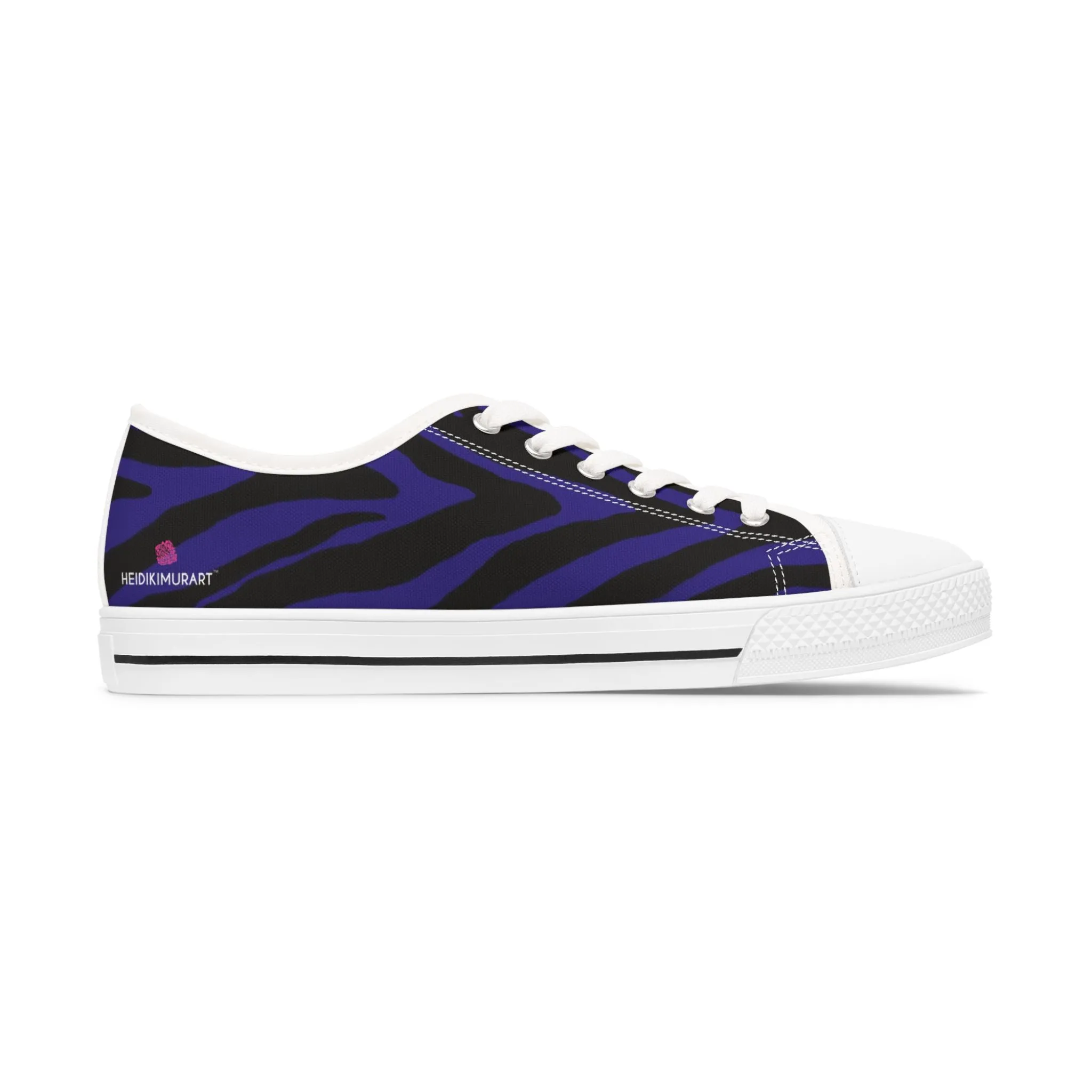 Purple Zebra Striped Women's Sneakers, Zebra Striped Animal Print Women's Low Top Sneakers (US Size: 5.5-12)