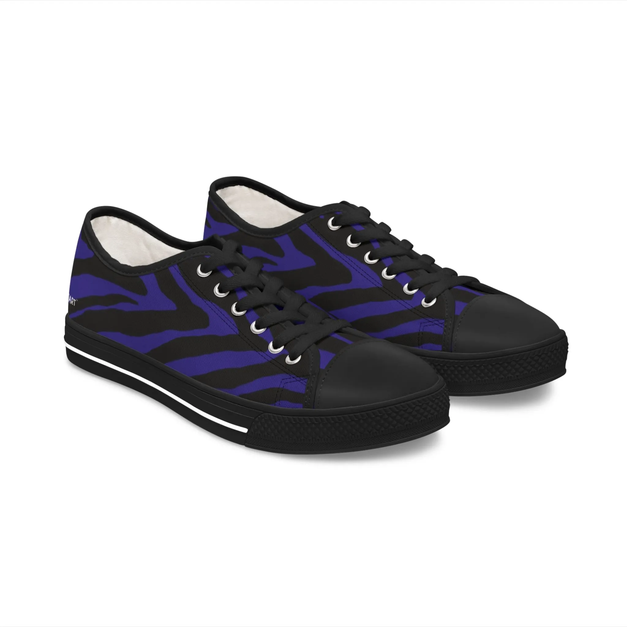 Purple Zebra Striped Women's Sneakers, Zebra Striped Animal Print Women's Low Top Sneakers (US Size: 5.5-12)