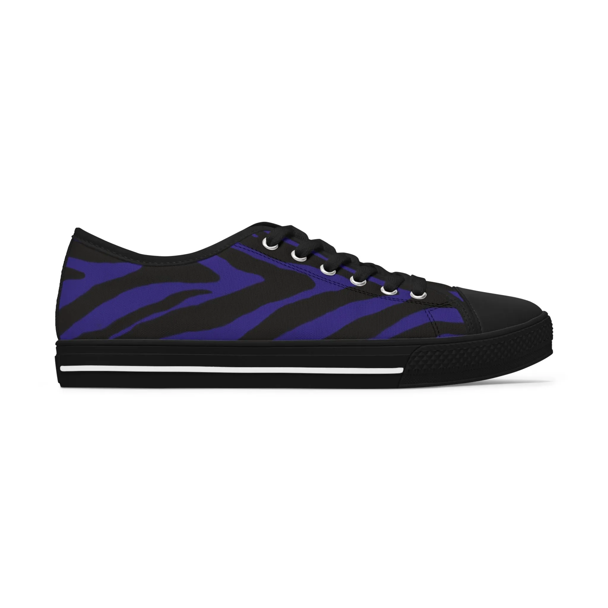 Purple Zebra Striped Women's Sneakers, Zebra Striped Animal Print Women's Low Top Sneakers (US Size: 5.5-12)