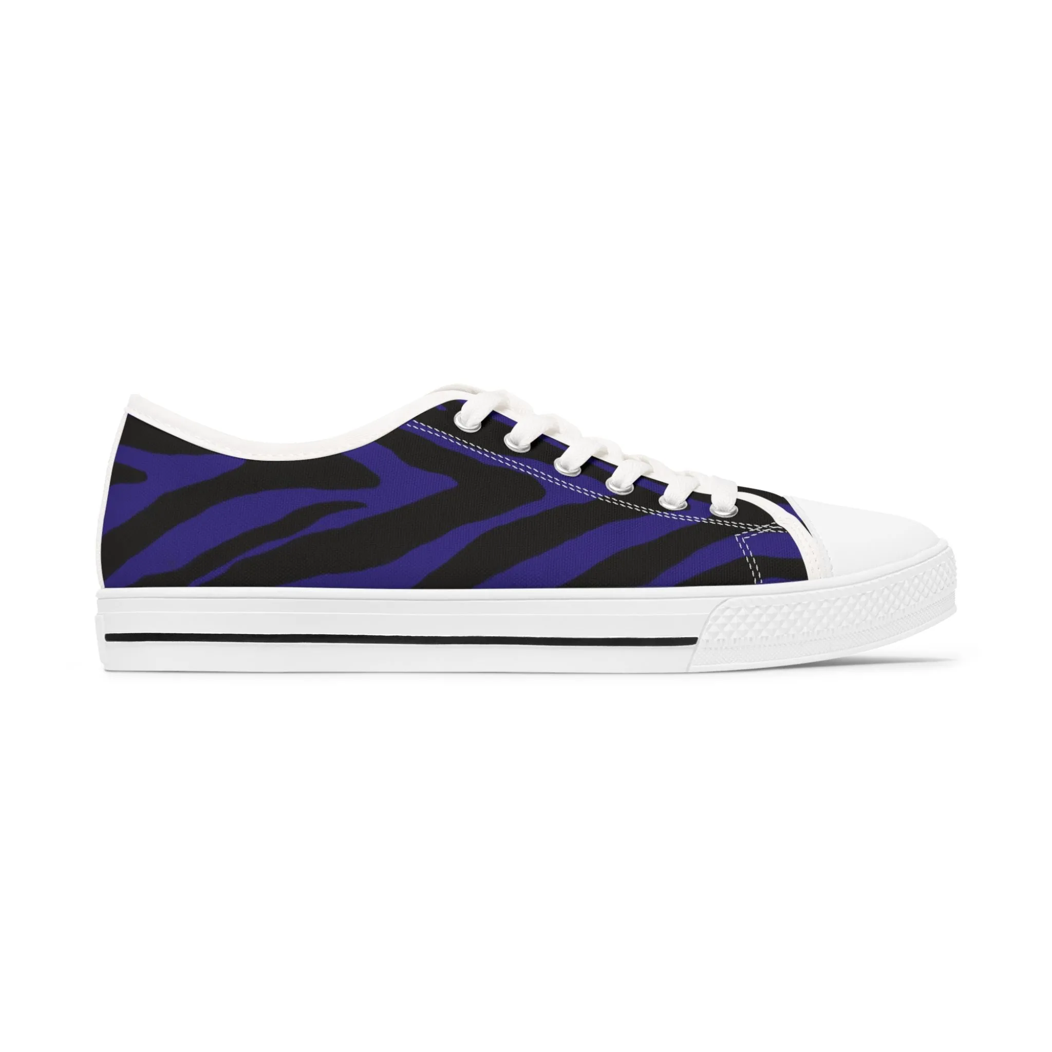 Purple Zebra Striped Women's Sneakers, Zebra Striped Animal Print Women's Low Top Sneakers (US Size: 5.5-12)