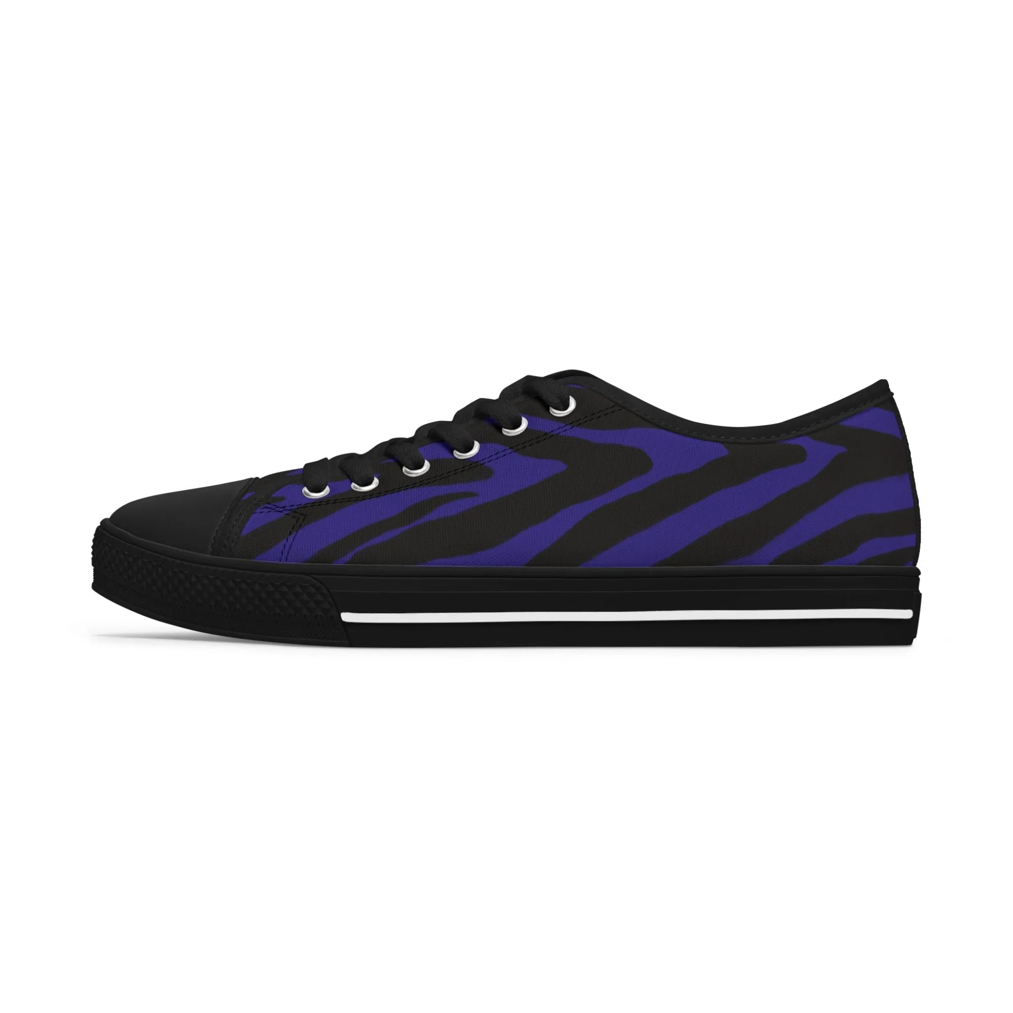 Purple Zebra Striped Women's Sneakers, Zebra Striped Animal Print Women's Low Top Sneakers (US Size: 5.5-12)