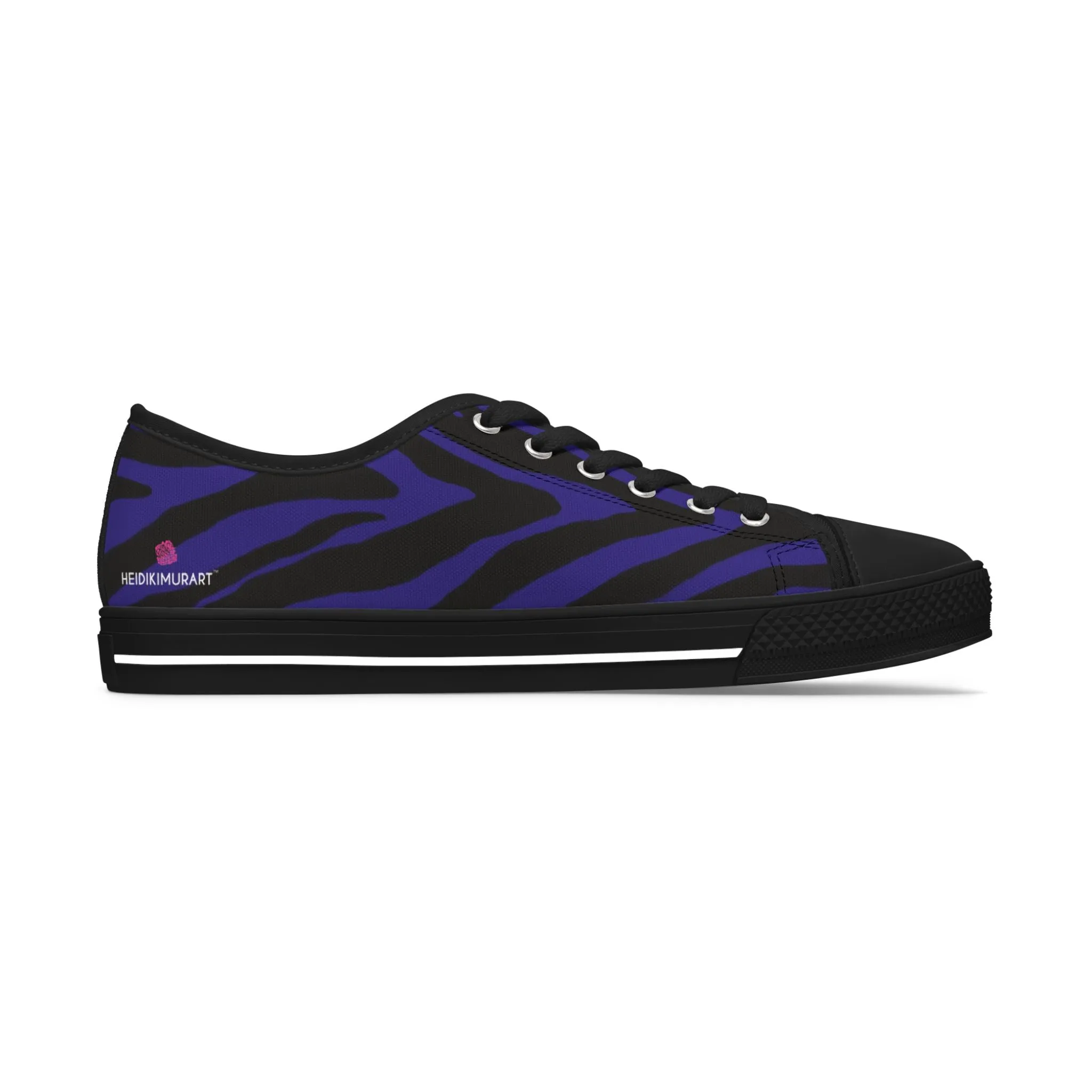 Purple Zebra Striped Women's Sneakers, Zebra Striped Animal Print Women's Low Top Sneakers (US Size: 5.5-12)